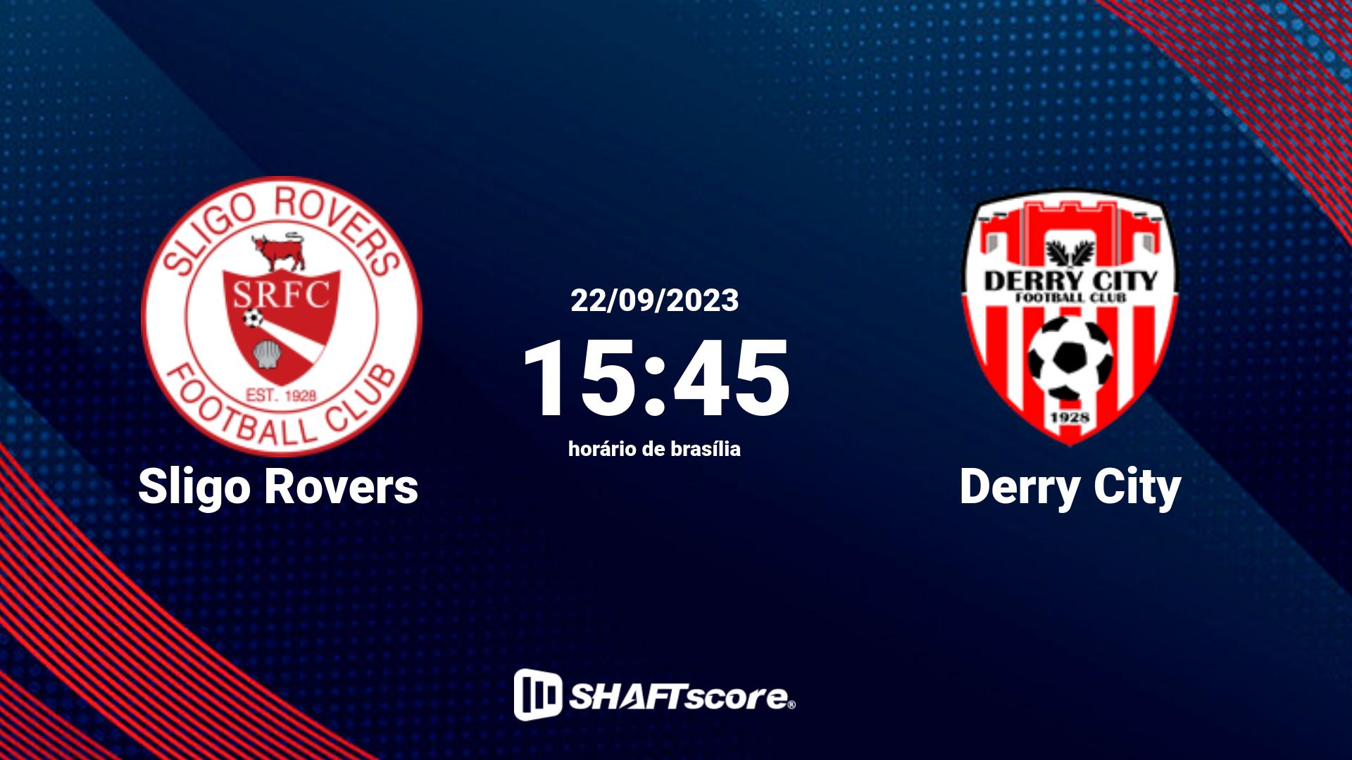 Estatísticas do jogo Derry City vs Sligo Rovers 24.05 15:45