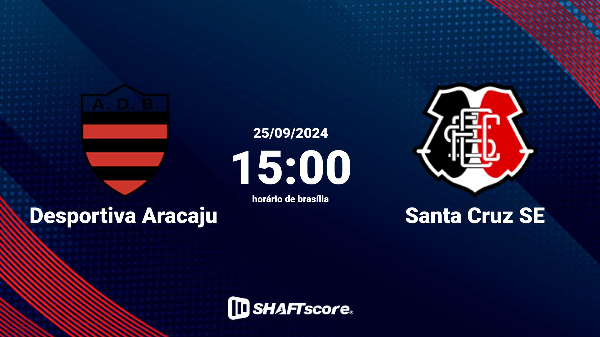 Estatísticas do jogo Desportiva Aracaju vs Santa Cruz SE 25.09 15:00