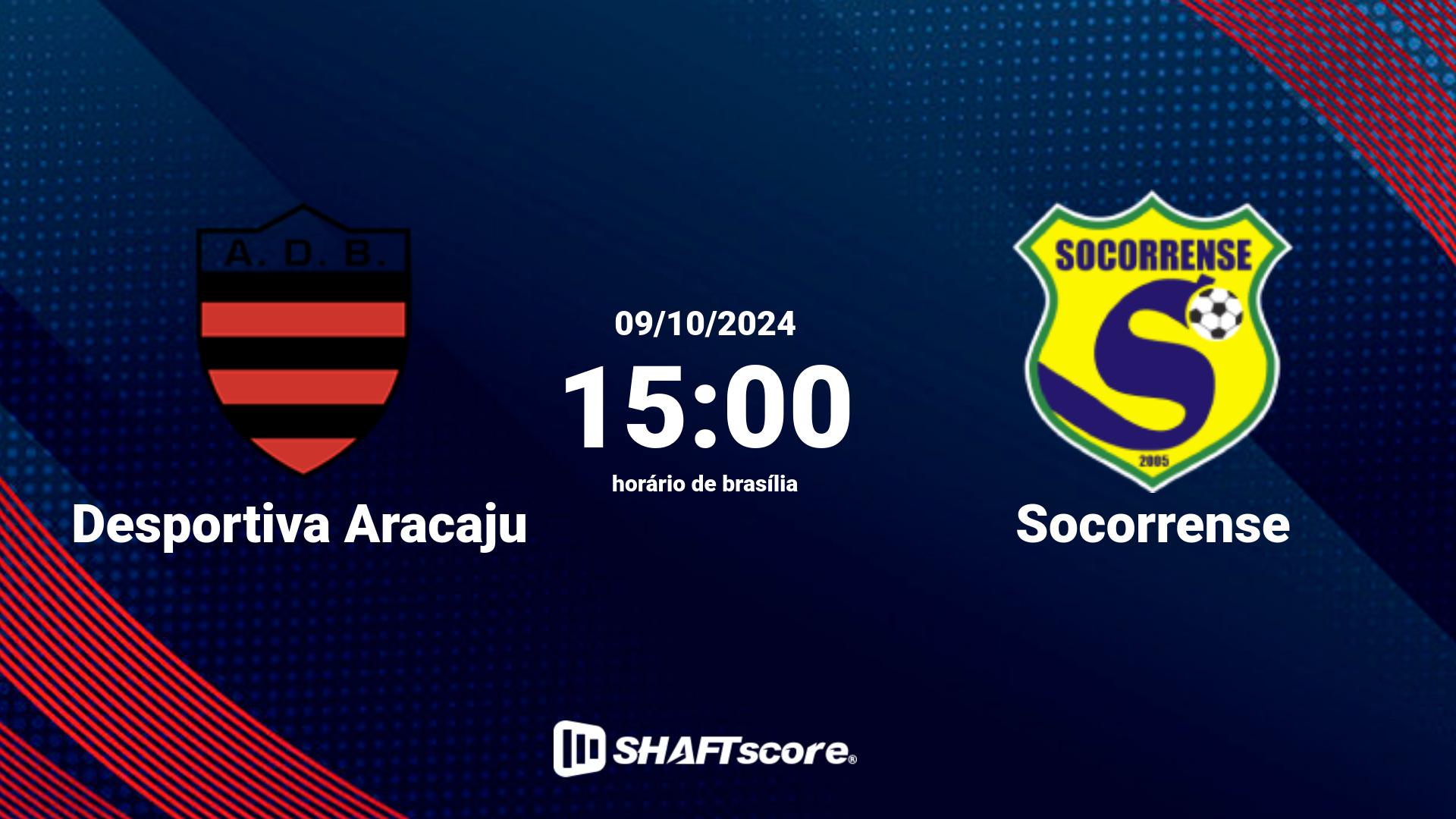 Estatísticas do jogo Desportiva Aracaju vs Socorrense 09.10 15:00