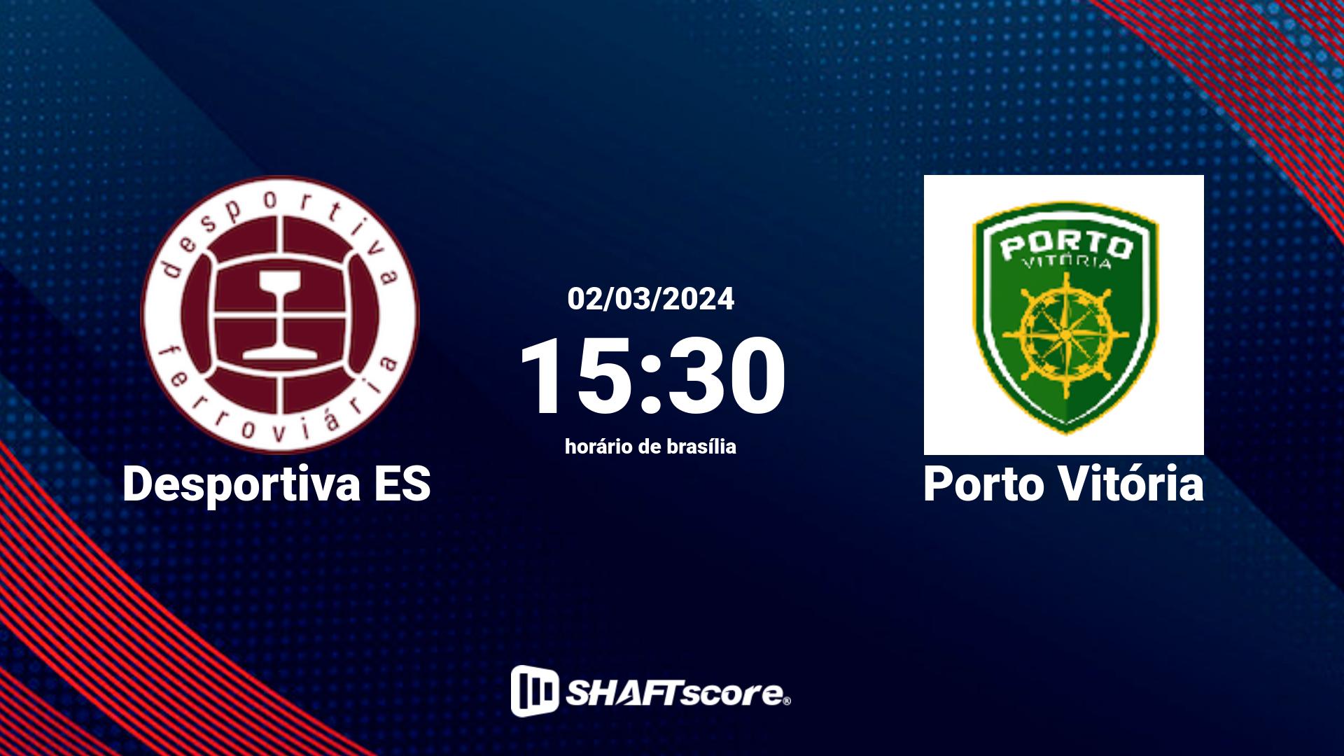 Estatísticas do jogo Desportiva ES vs Porto Vitória 02.03 15:30