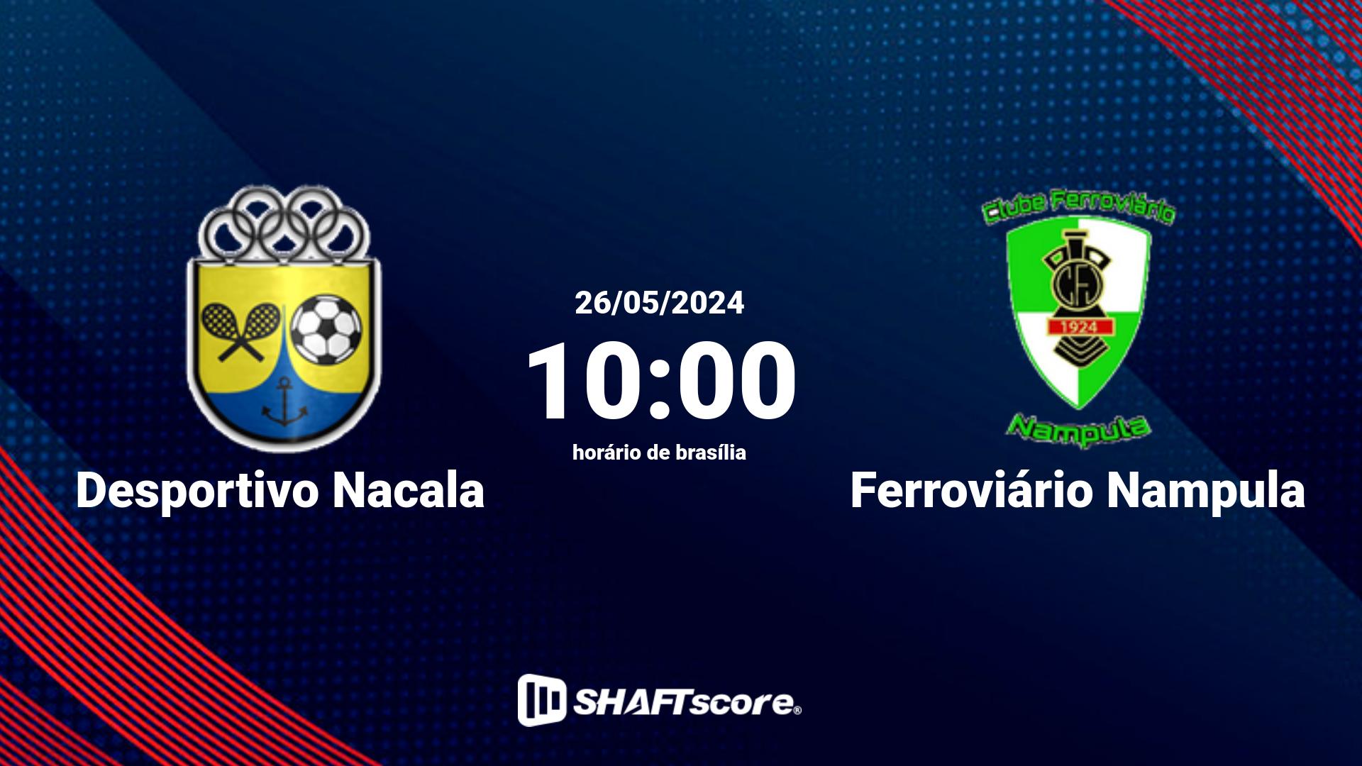 Estatísticas do jogo Desportivo Nacala vs Ferroviário Nampula 26.05 10:00