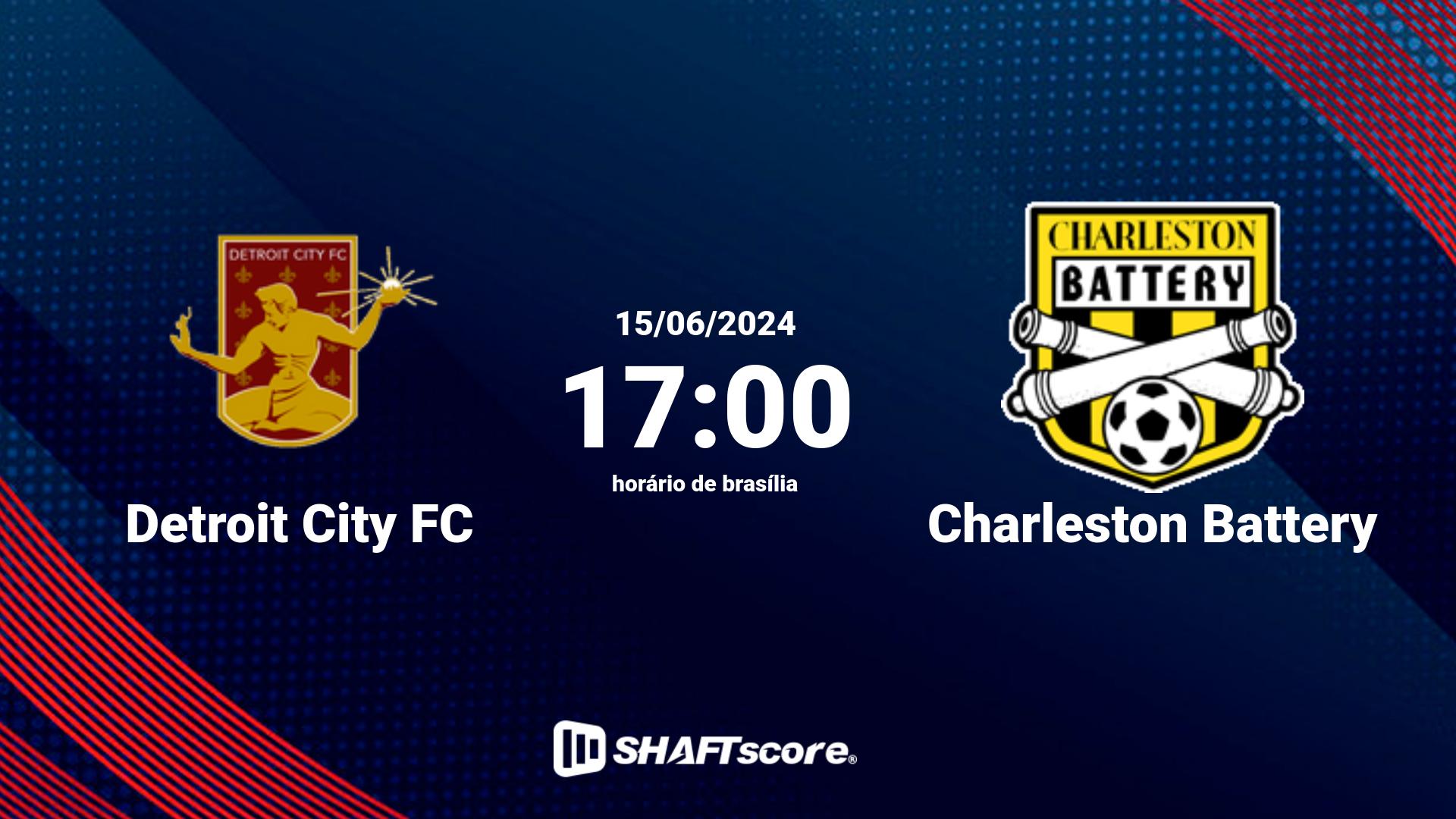 Estatísticas do jogo Detroit City FC vs Charleston Battery 15.06 17:00