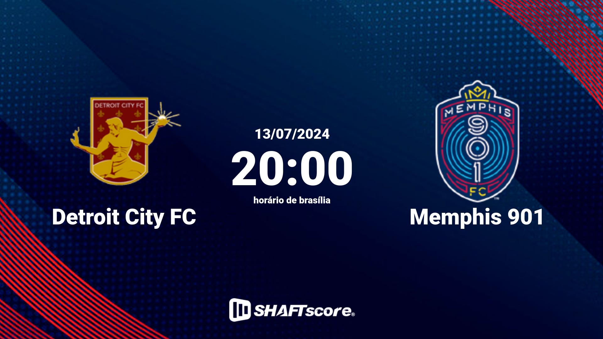 Estatísticas do jogo Detroit City FC vs Memphis 901 13.07 20:00