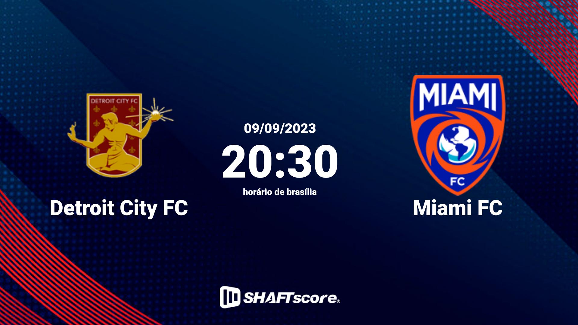 Estatísticas do jogo Detroit City FC vs Miami FC 09.09 20:30