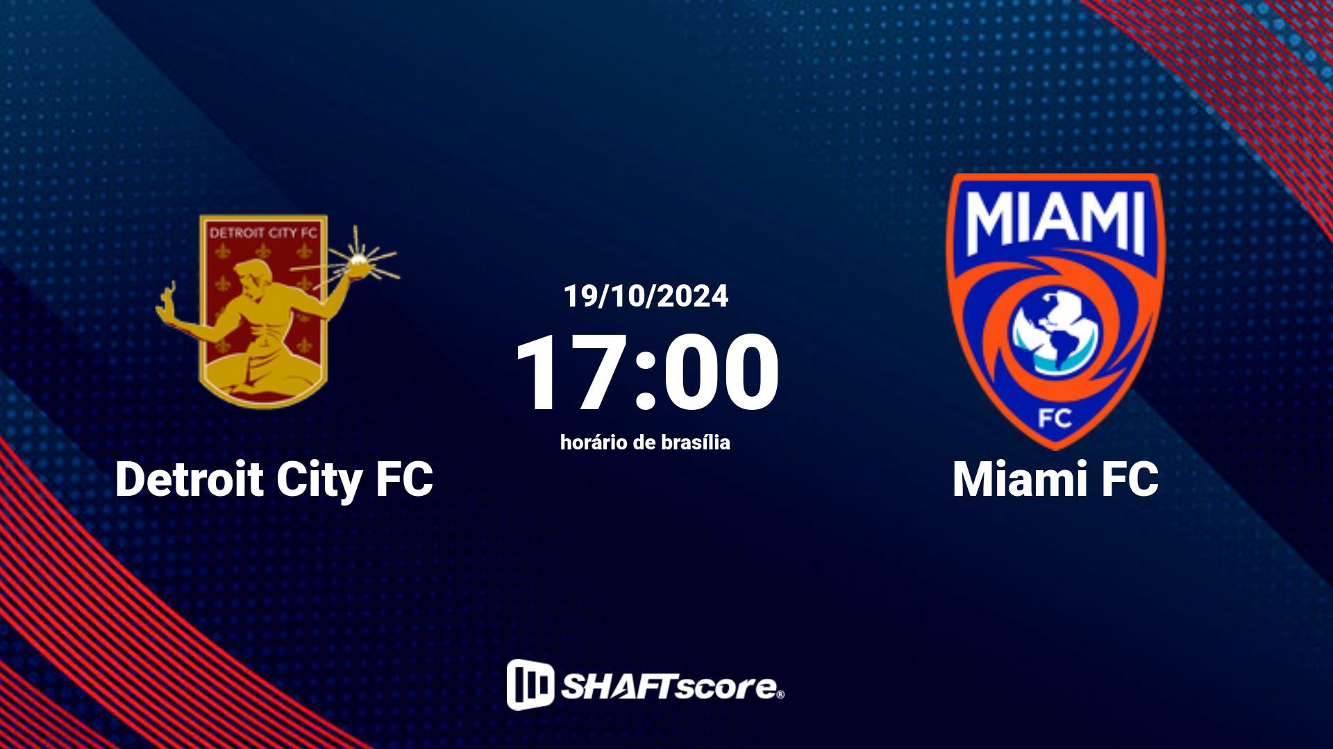 Estatísticas do jogo Detroit City FC vs Miami FC 19.10 17:00