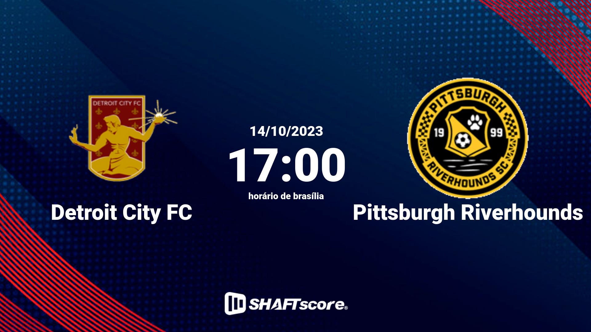 Estatísticas do jogo Detroit City FC vs Pittsburgh Riverhounds 14.10 17:00