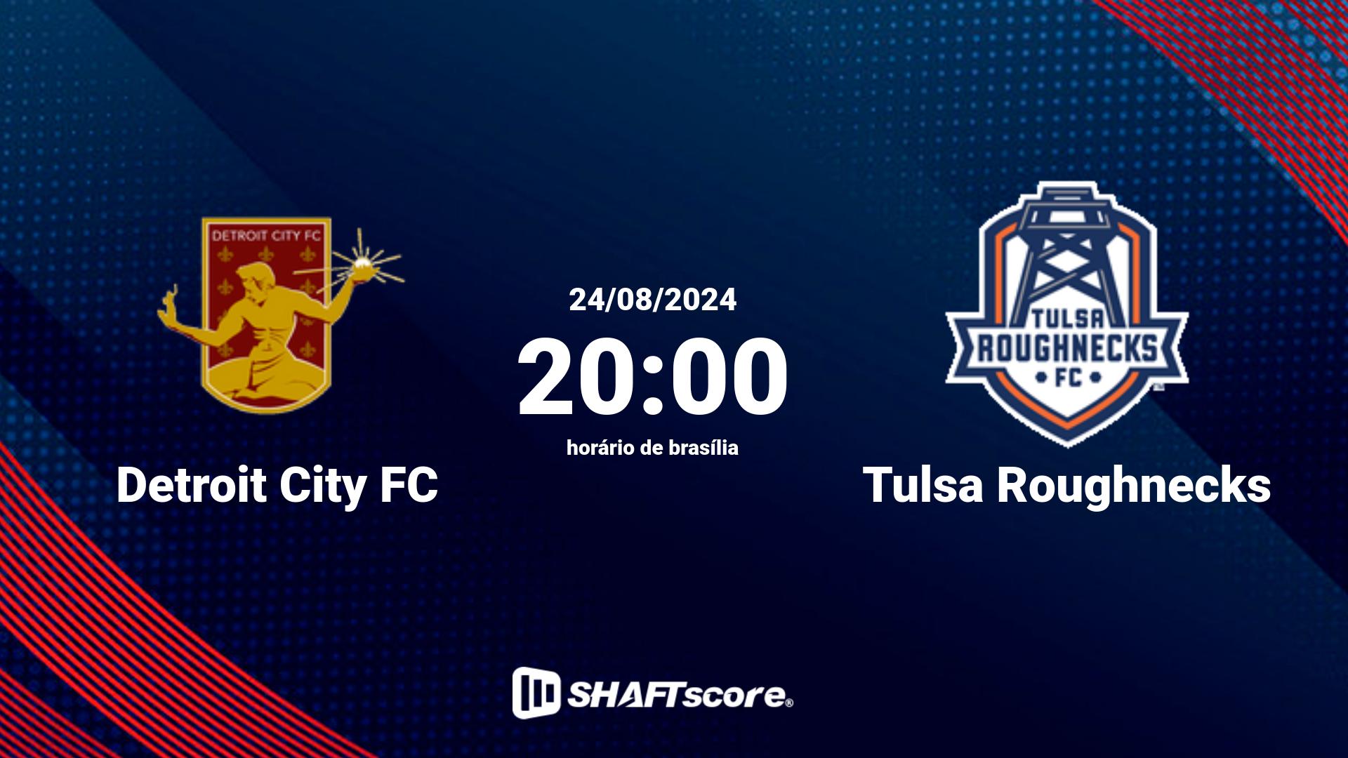 Estatísticas do jogo Detroit City FC vs Tulsa Roughnecks 24.08 20:00