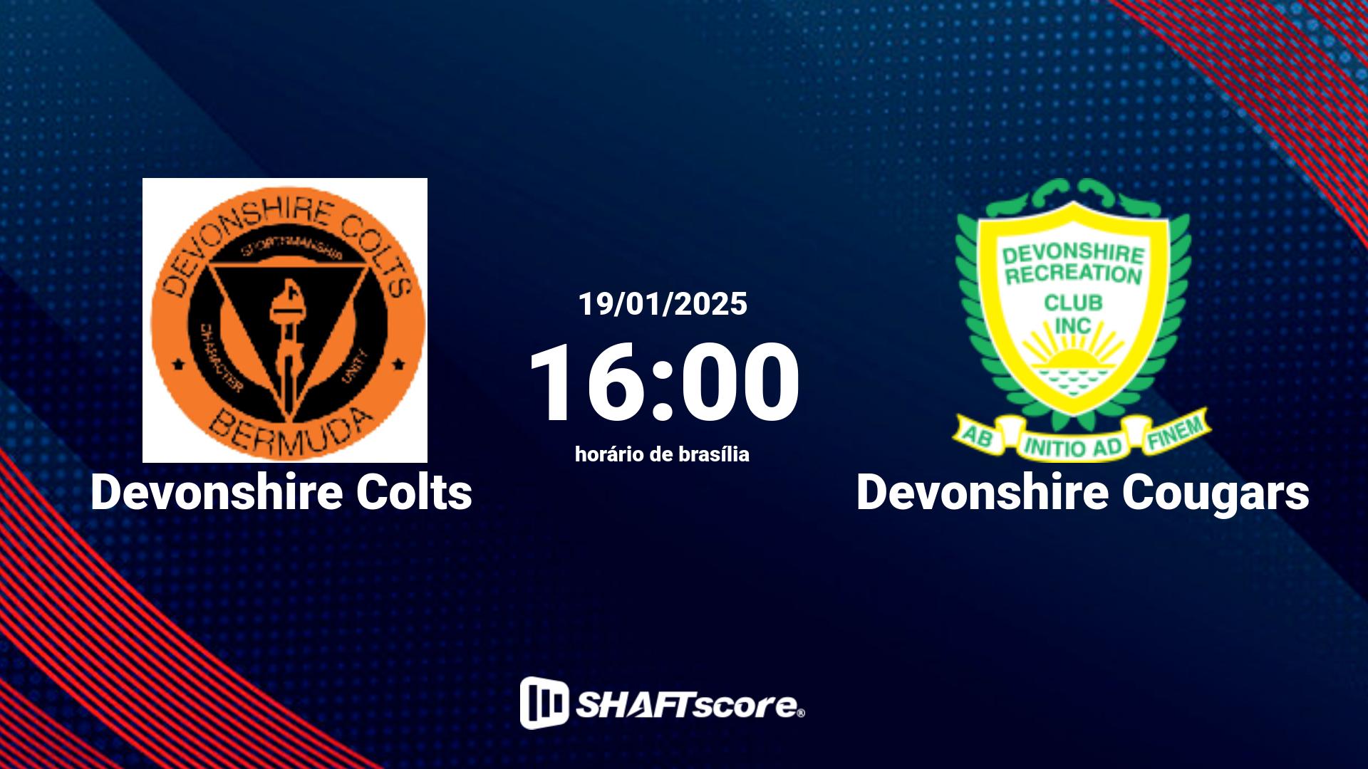 Estatísticas do jogo Devonshire Colts vs Devonshire Cougars 19.01 16:00