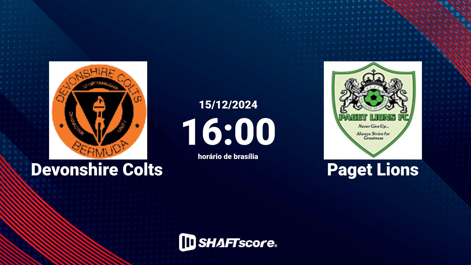 Estatísticas do jogo Devonshire Colts vs Paget Lions 15.12 16:00