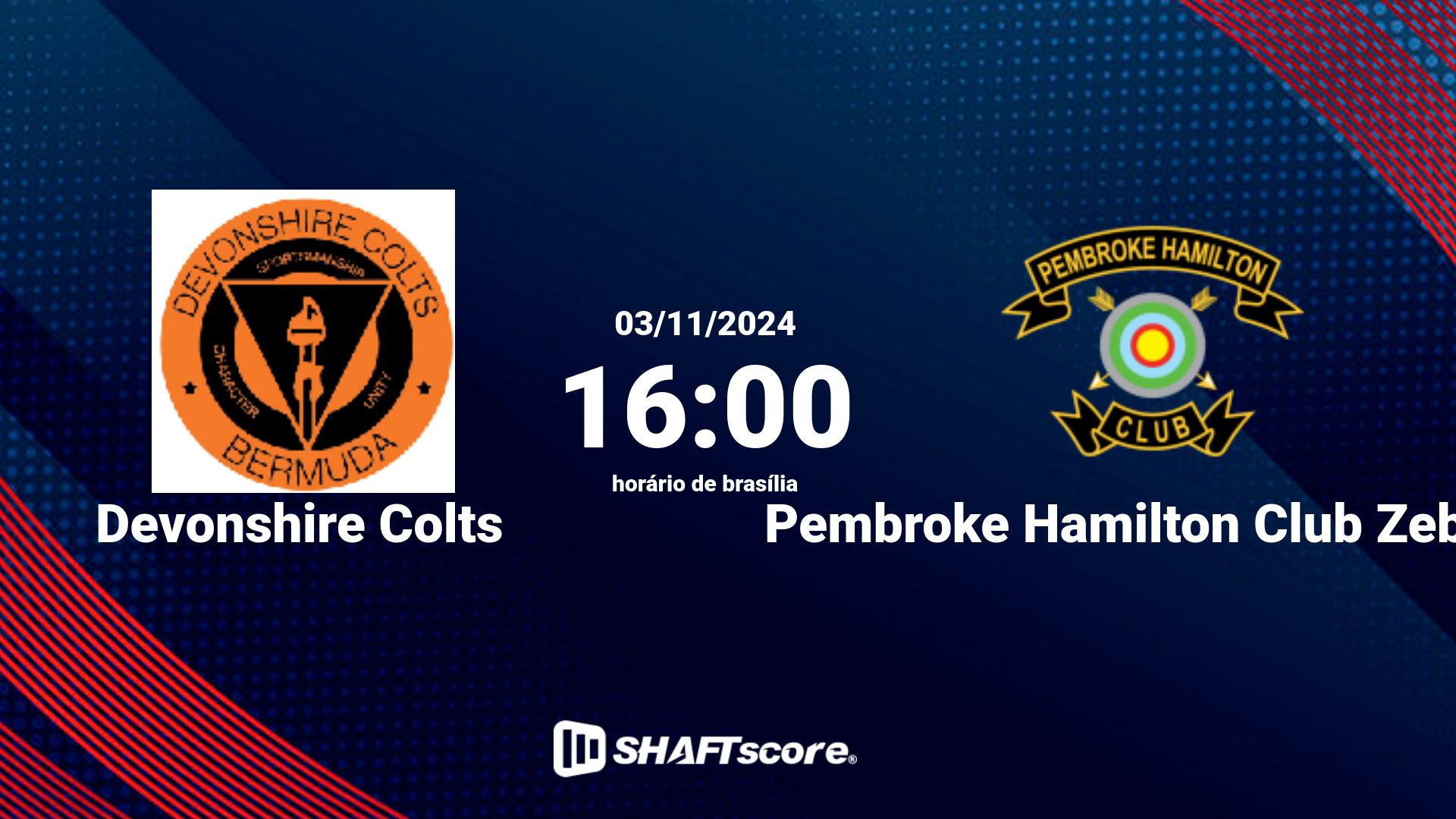 Estatísticas do jogo Devonshire Colts vs Pembroke Hamilton Club Zebras 03.11 16:00