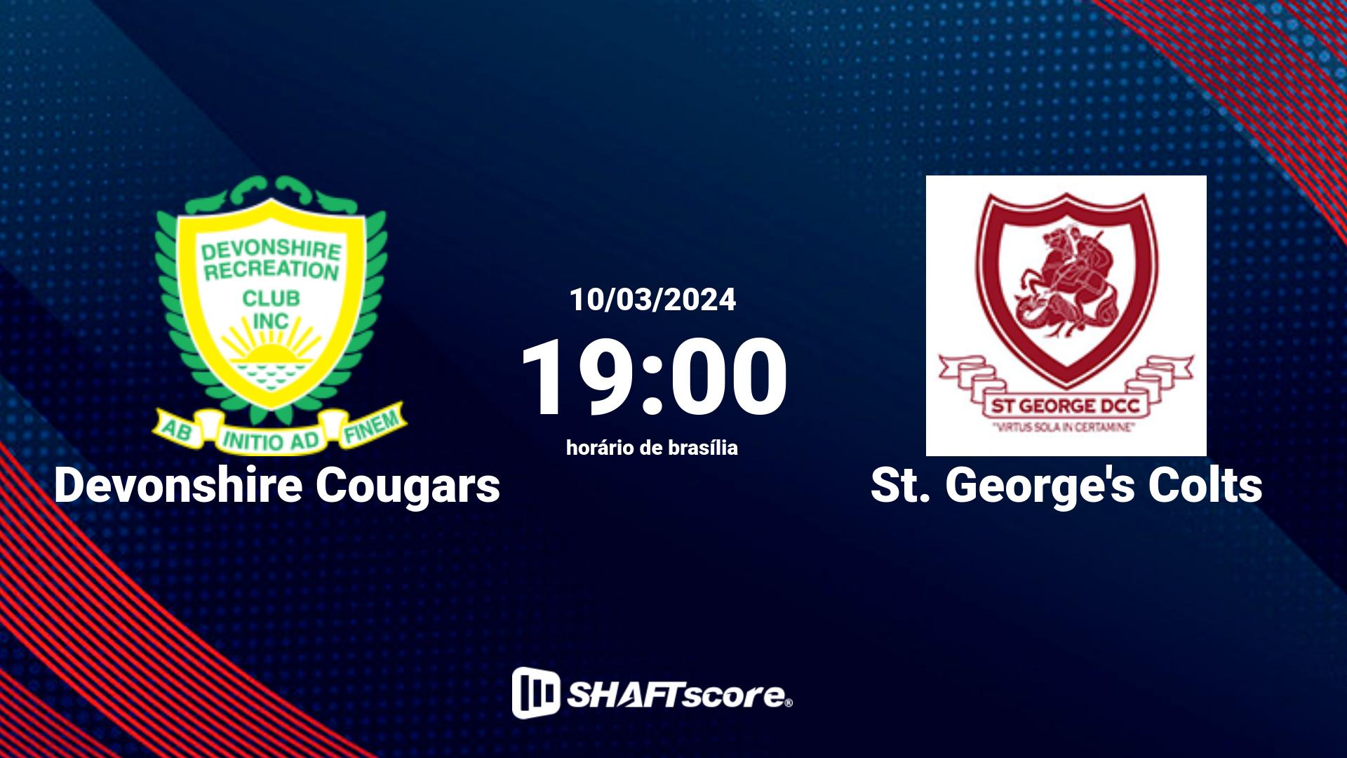 Estatísticas do jogo Devonshire Cougars vs St. George's Colts 10.03 19:00