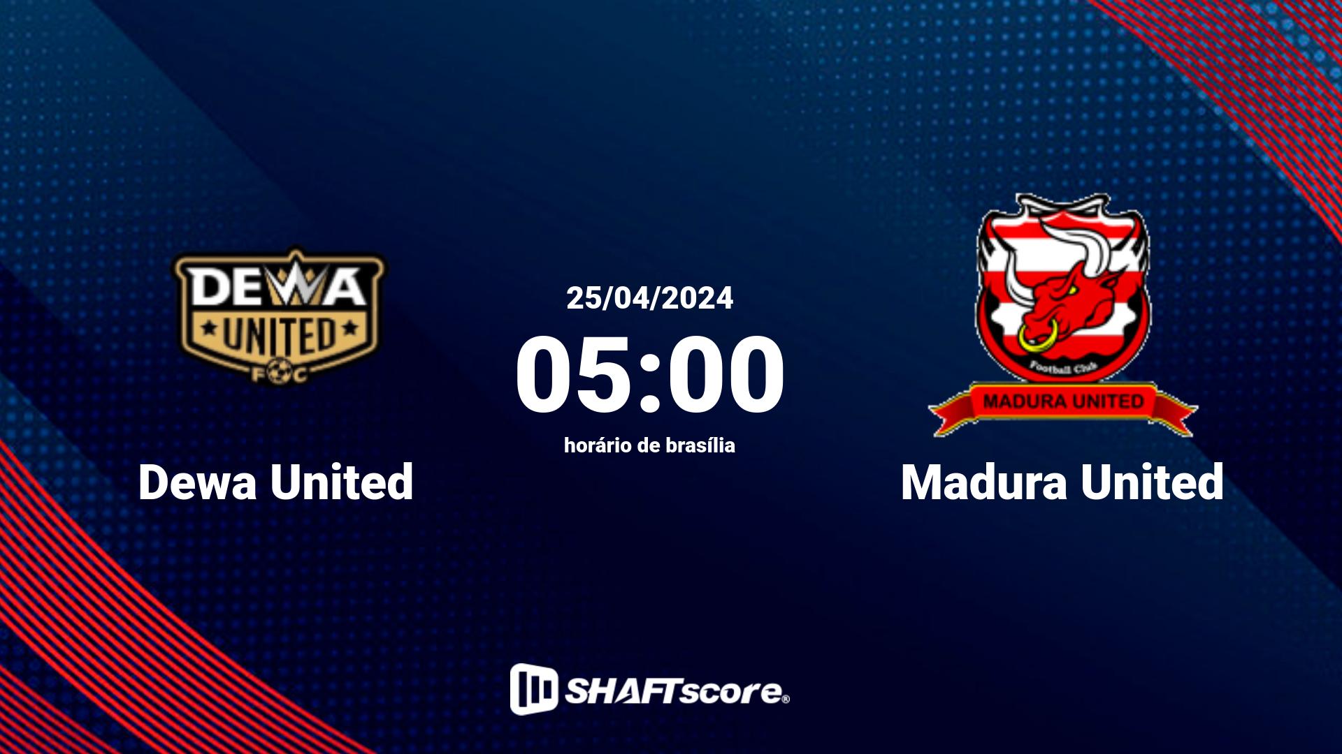 Estatísticas do jogo Dewa United vs Madura United 25.04 05:00