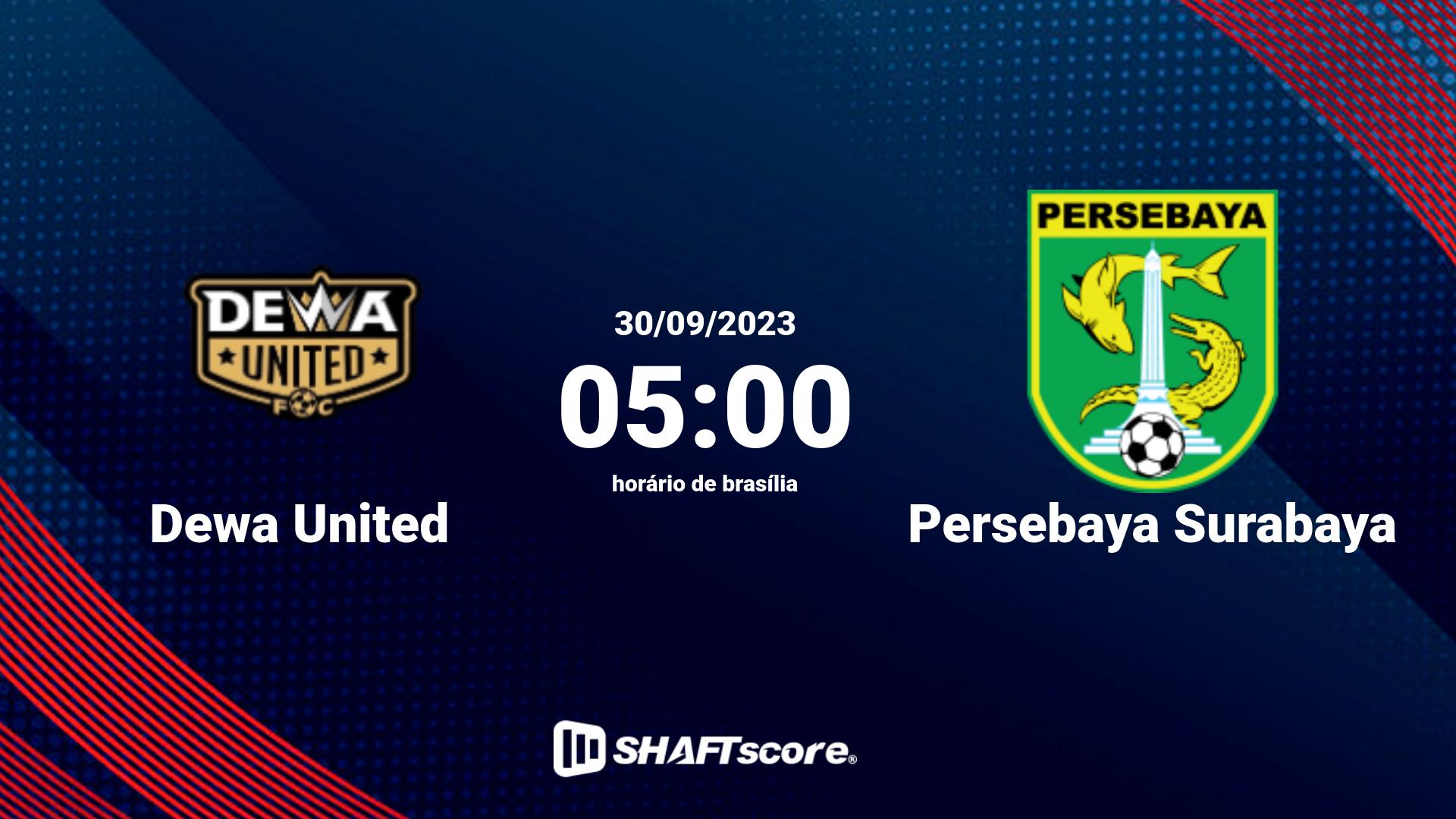 Estatísticas do jogo Dewa United vs Persebaya Surabaya 30.09 05:00