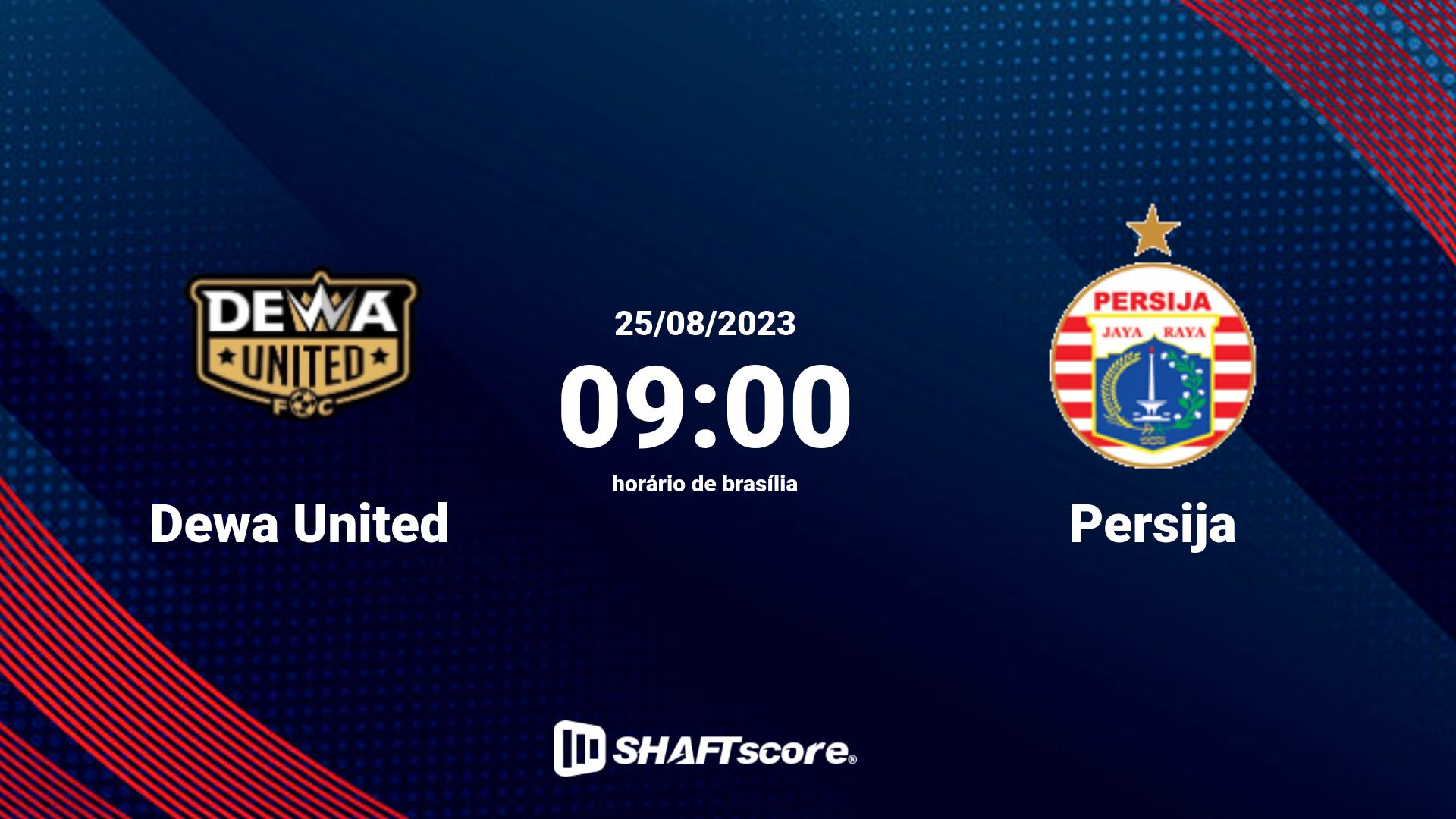 Estatísticas do jogo Dewa United vs Persija 25.08 09:00