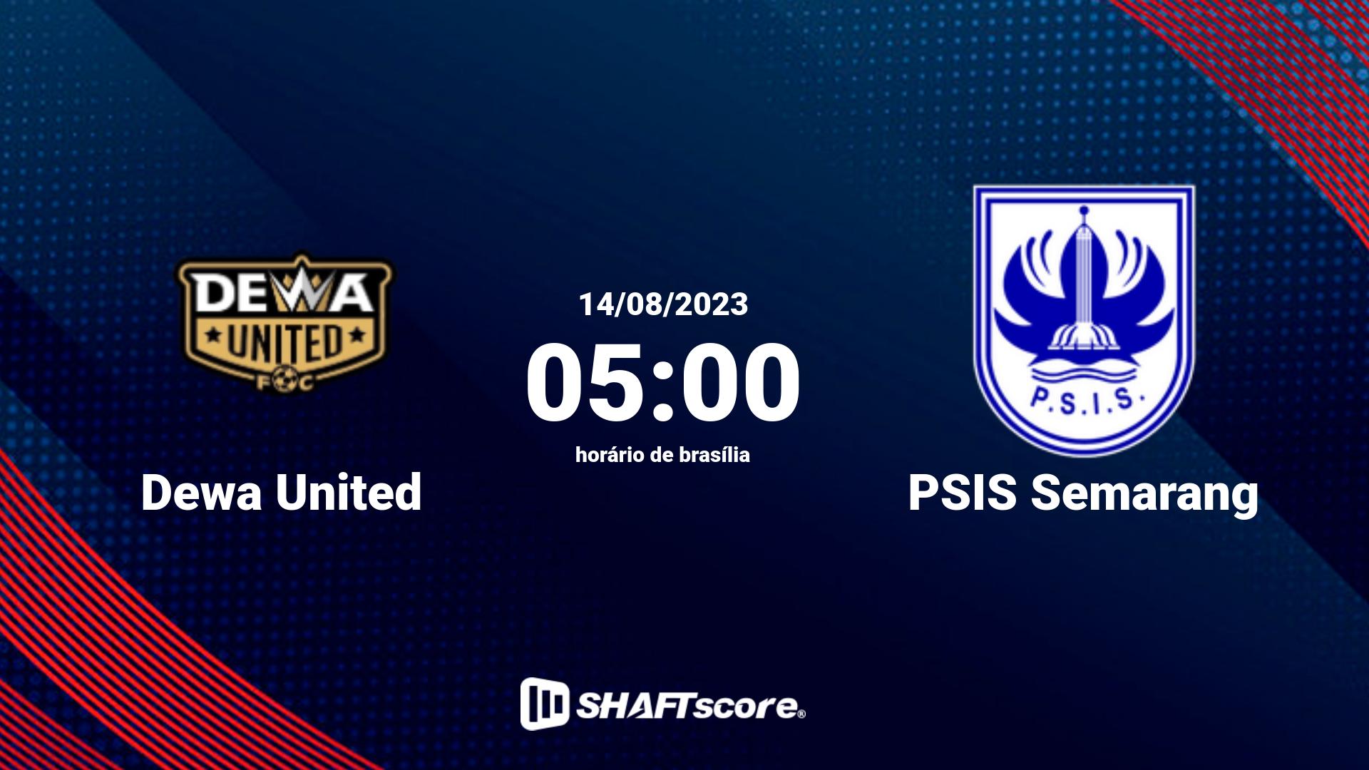 Estatísticas do jogo Dewa United vs PSIS Semarang 14.08 05:00