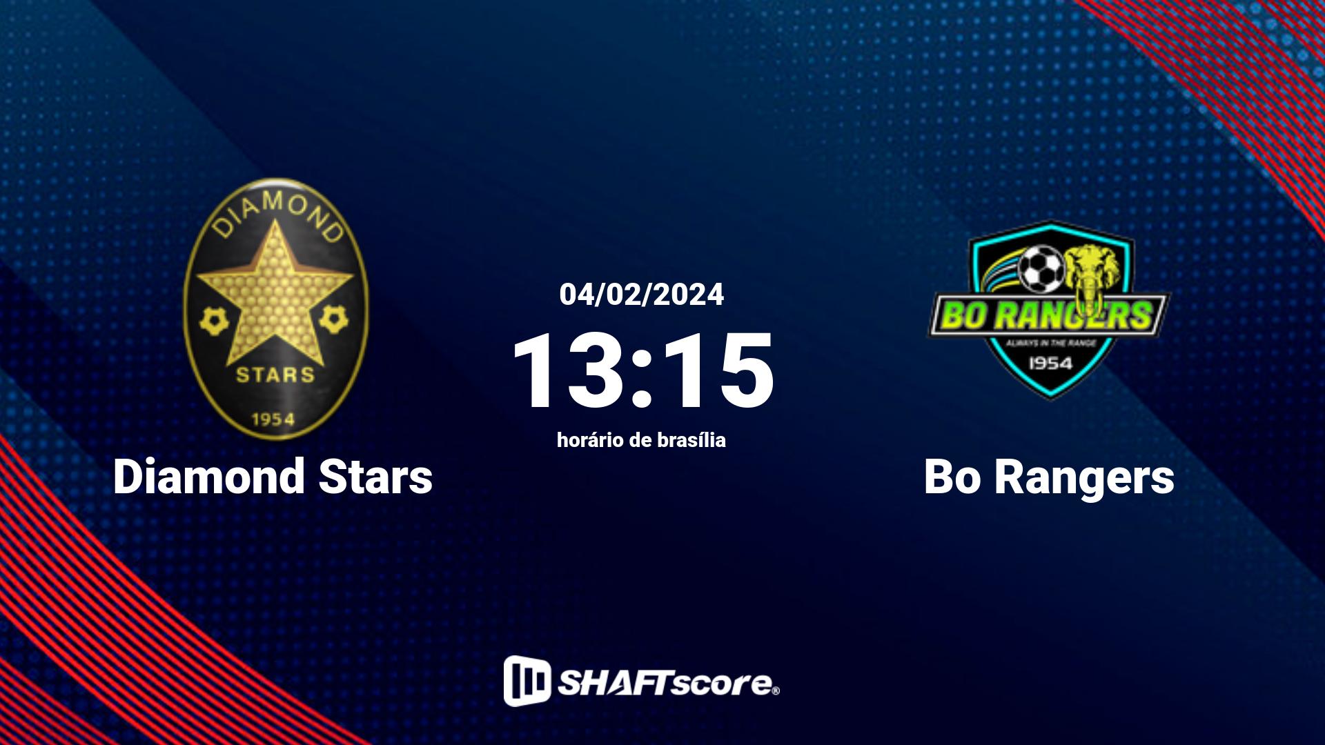 Estatísticas do jogo Diamond Stars vs Bo Rangers 04.02 13:15