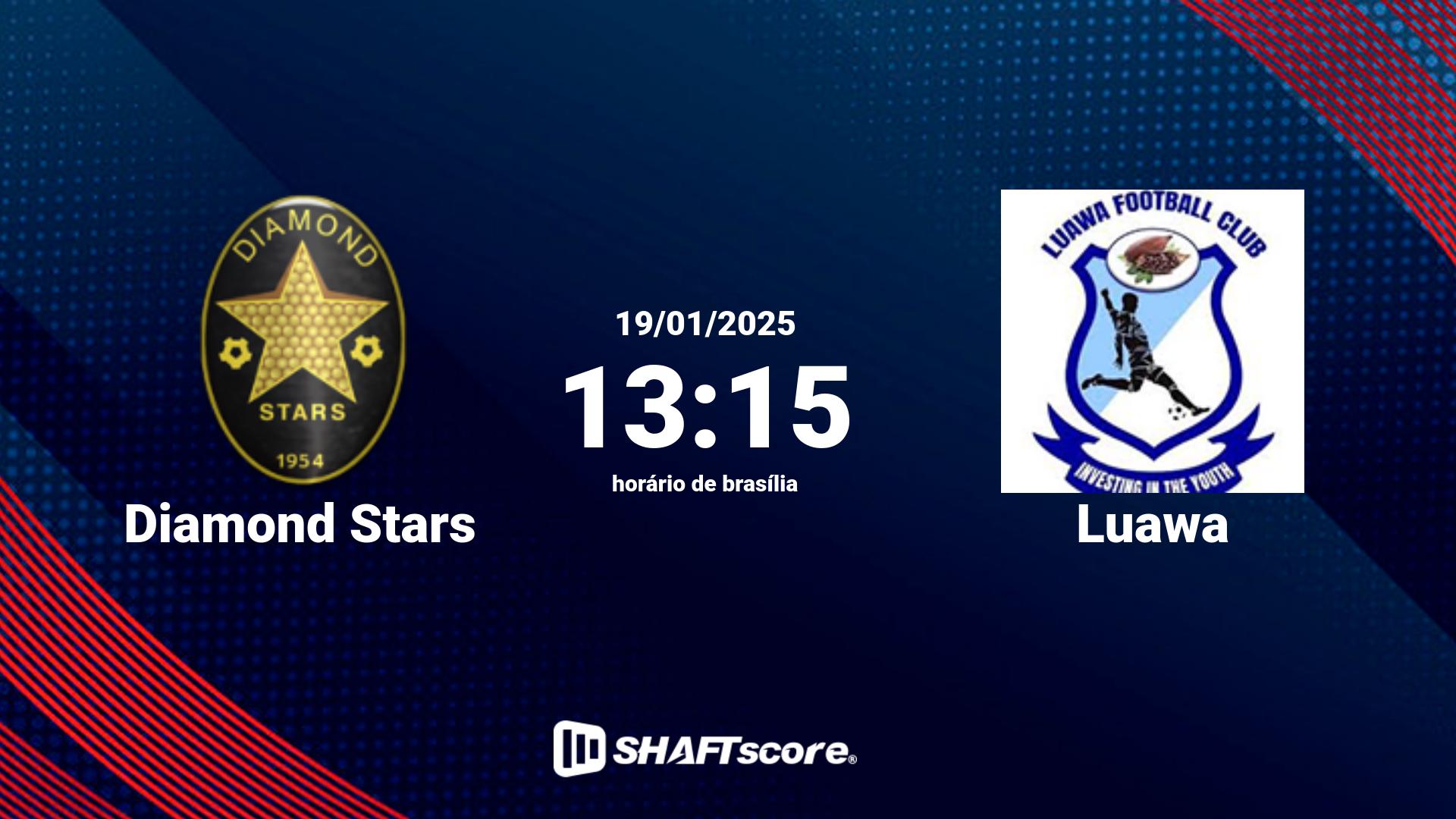 Estatísticas do jogo Diamond Stars vs Luawa 19.01 13:15