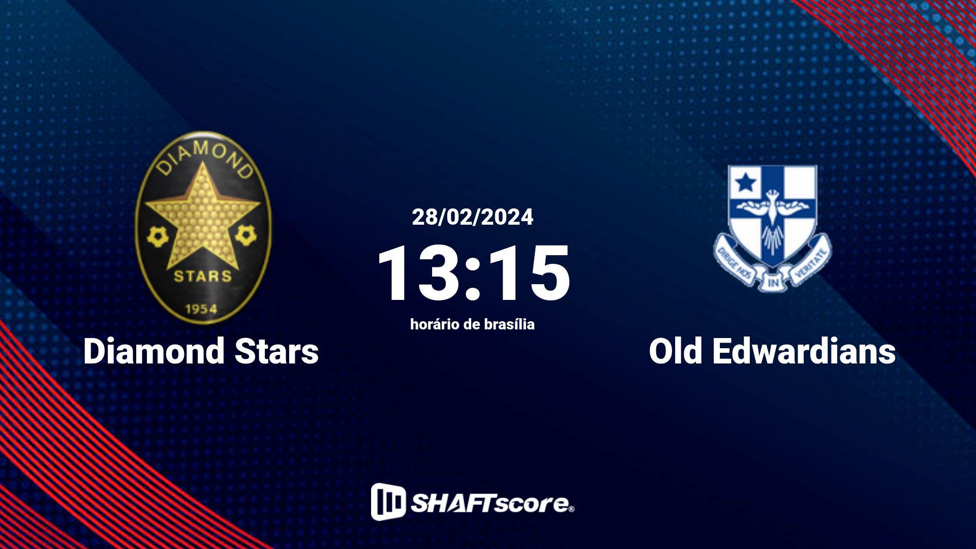 Estatísticas do jogo Diamond Stars vs Old Edwardians 28.02 13:15