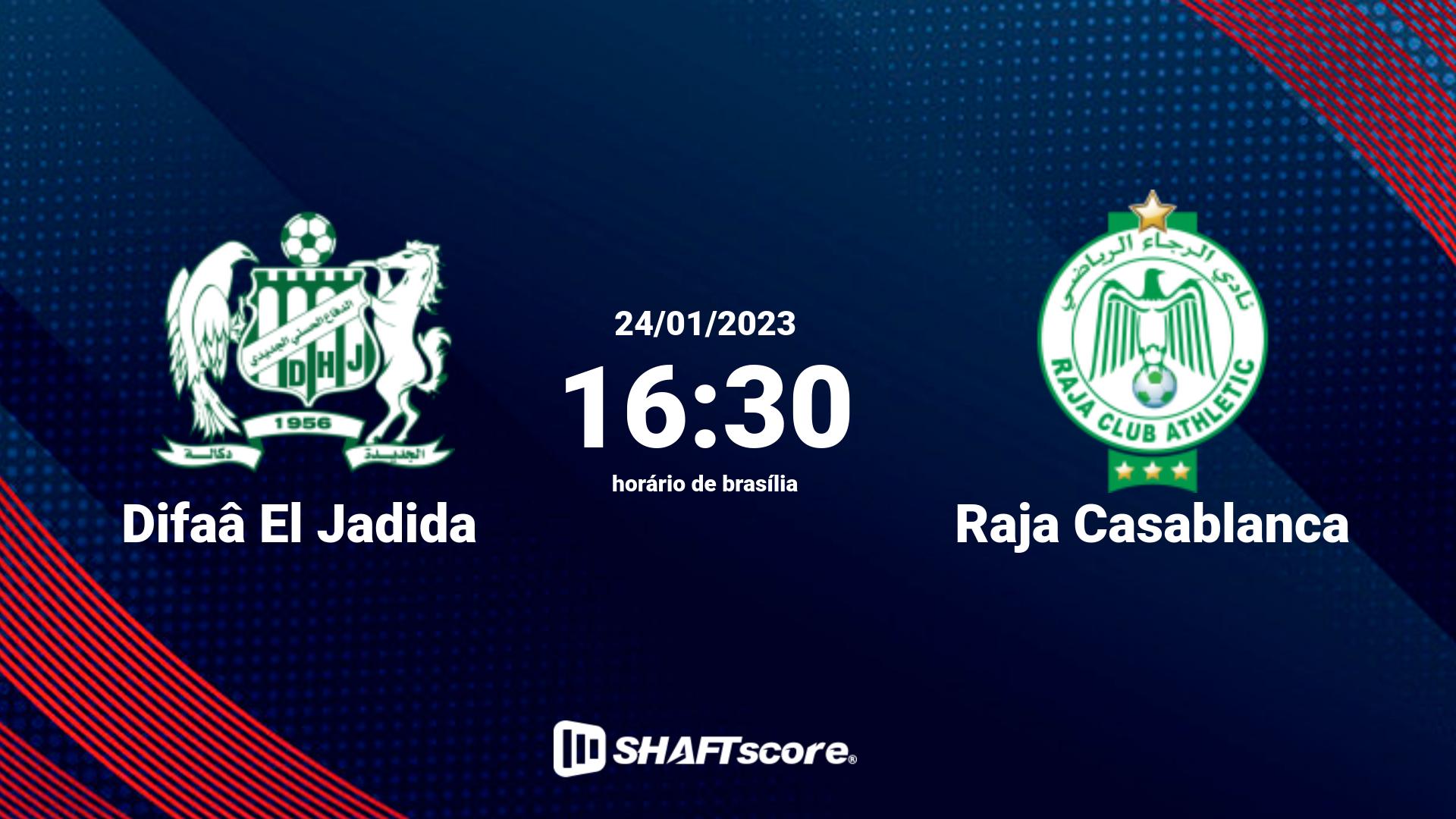 Estatísticas do jogo Difaâ El Jadida vs Raja Casablanca 24.01 16:30