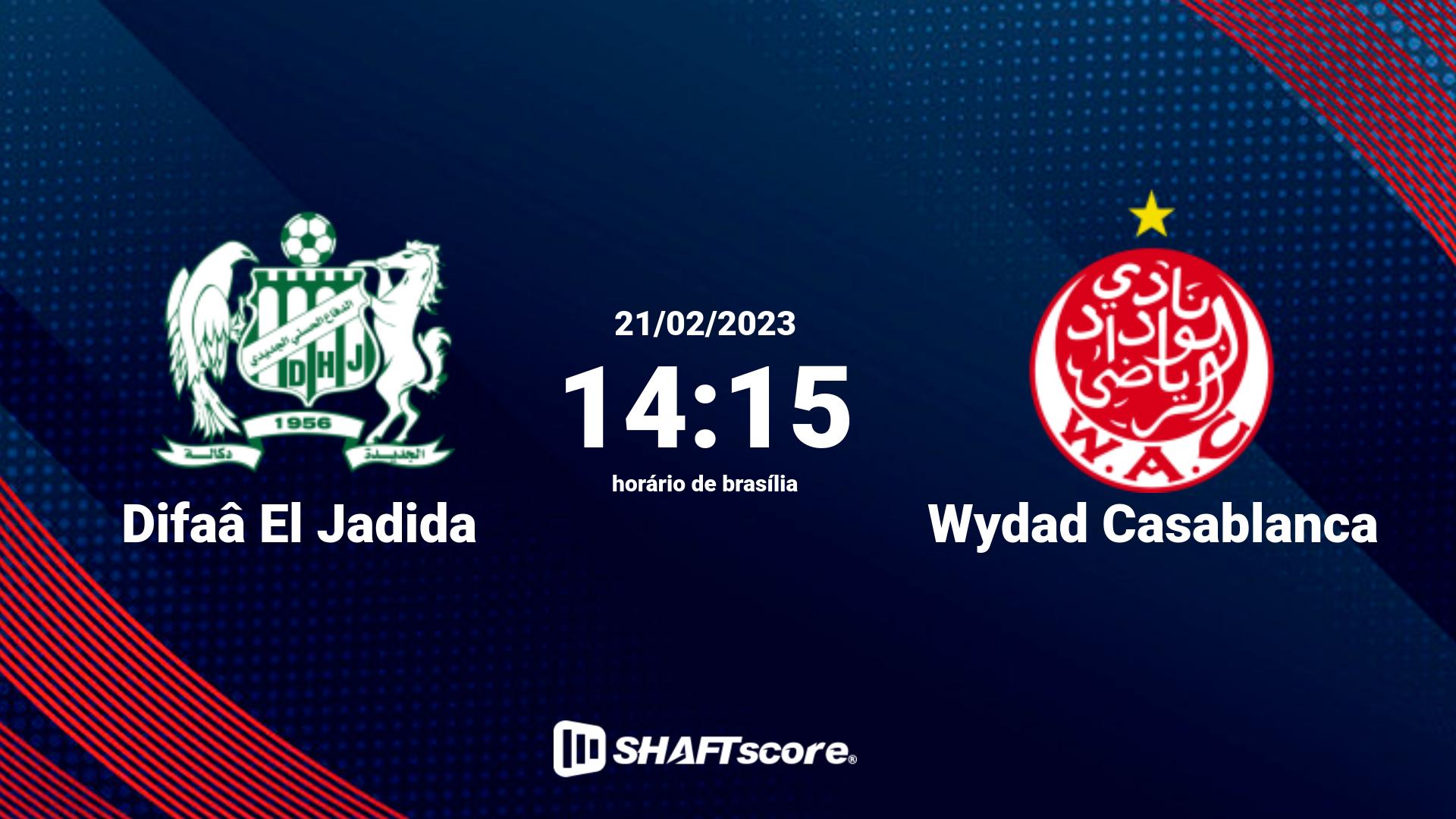 Estatísticas do jogo Difaâ El Jadida vs Wydad Casablanca 21.02 14:15