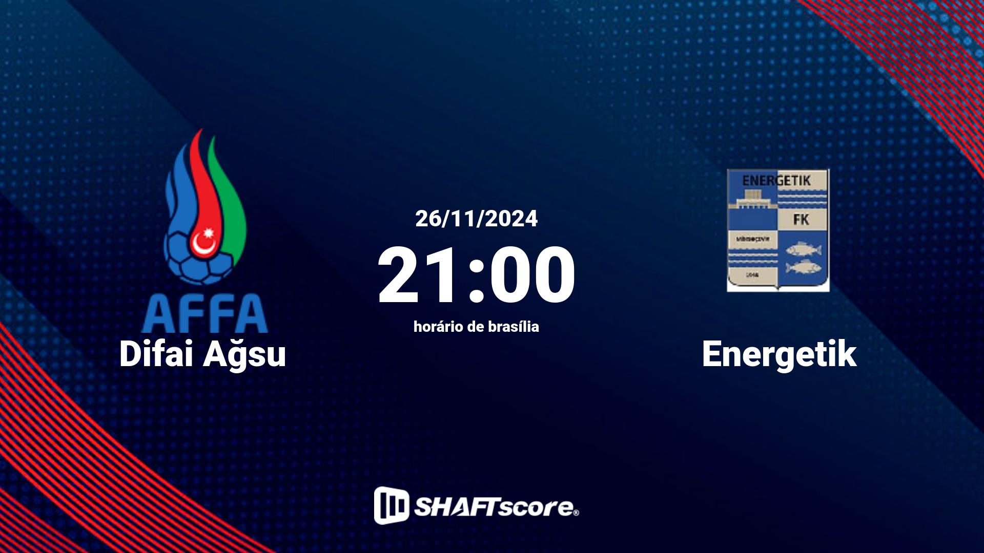 Estatísticas do jogo Difai Ağsu vs Energetik 26.11 21:00