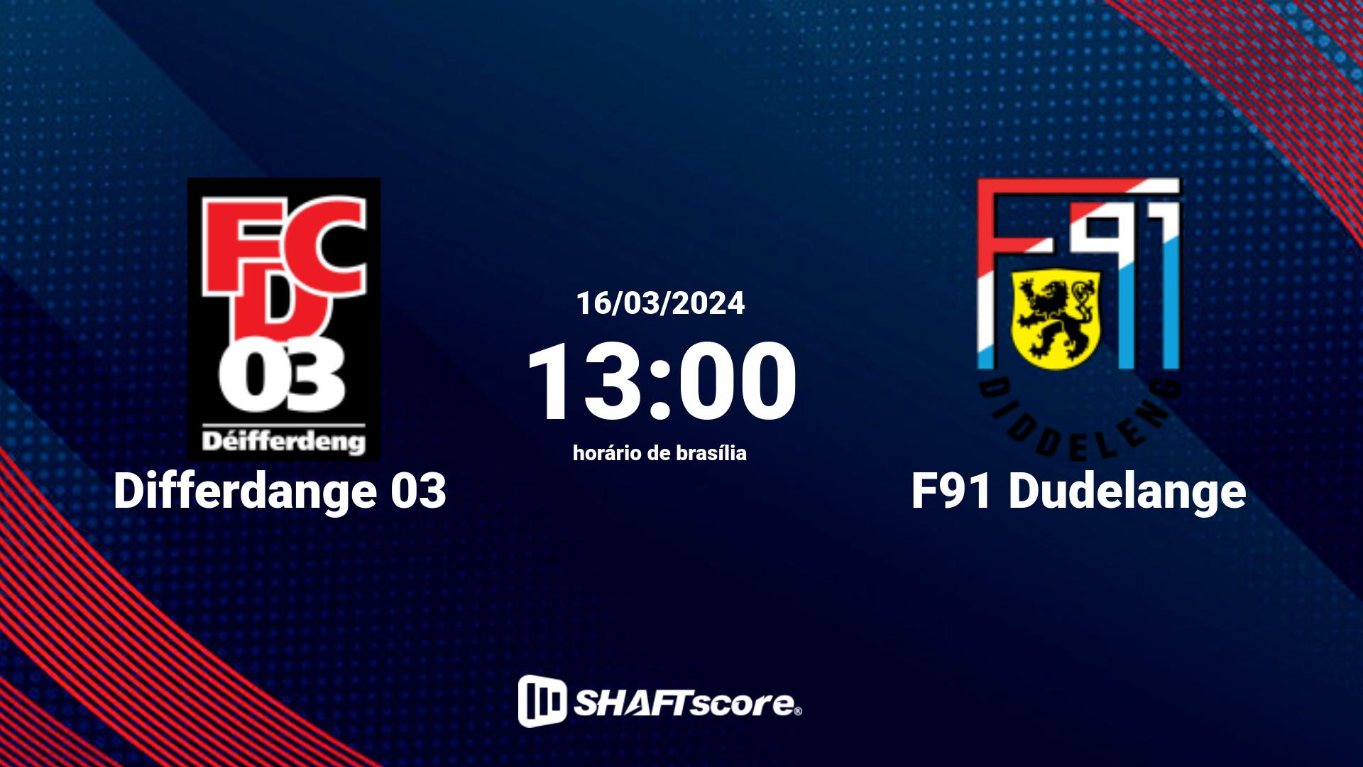 Estatísticas do jogo Differdange 03 vs F91 Dudelange 16.03 13:00