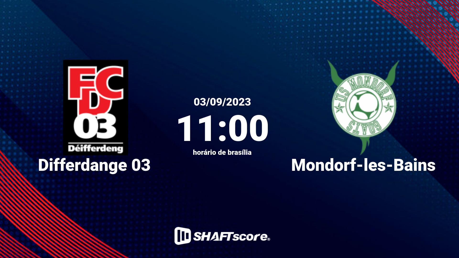 Estatísticas do jogo Differdange 03 vs Mondorf-les-Bains 03.09 11:00