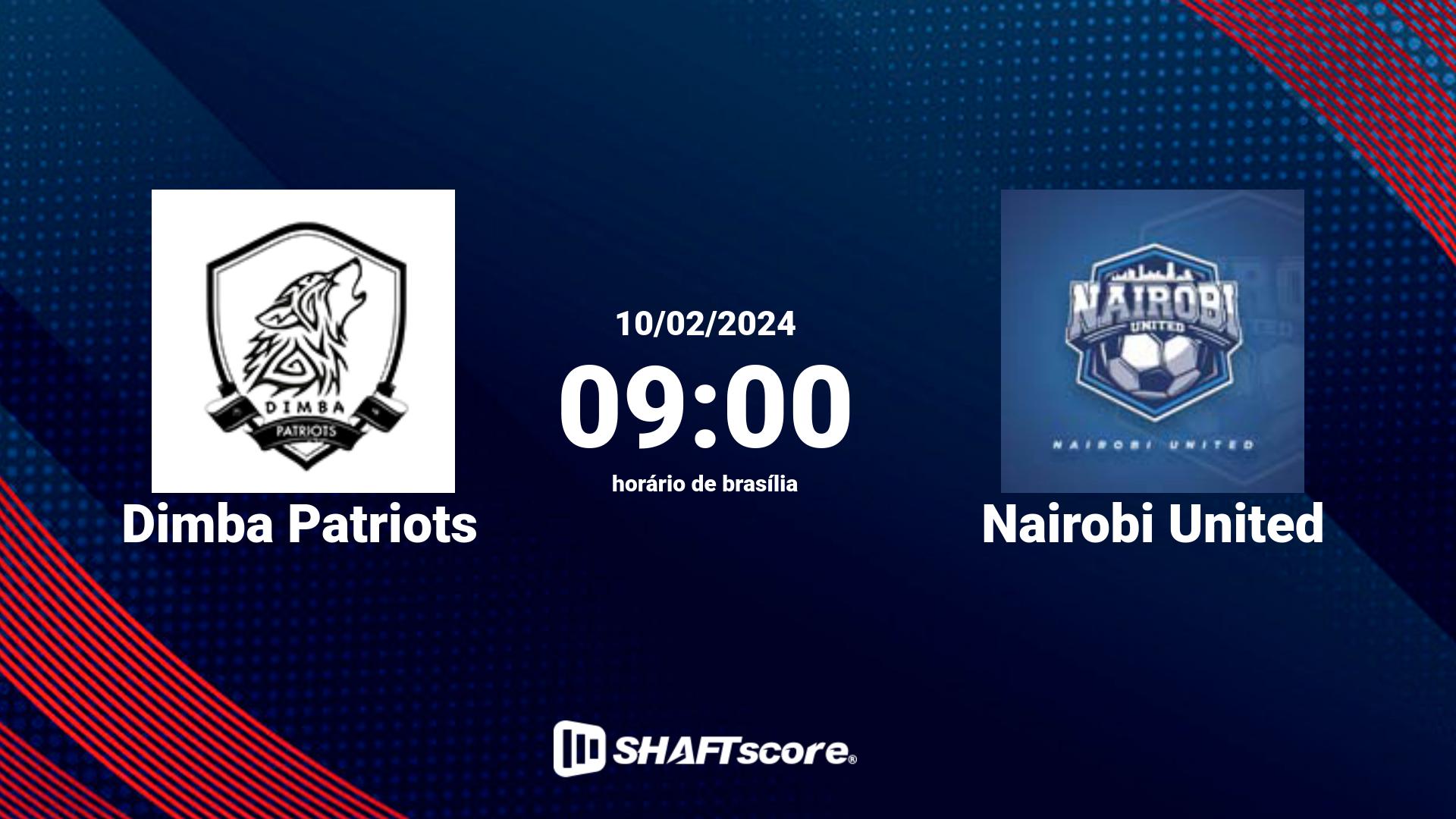 Estatísticas do jogo Dimba Patriots vs Nairobi United 10.02 09:00