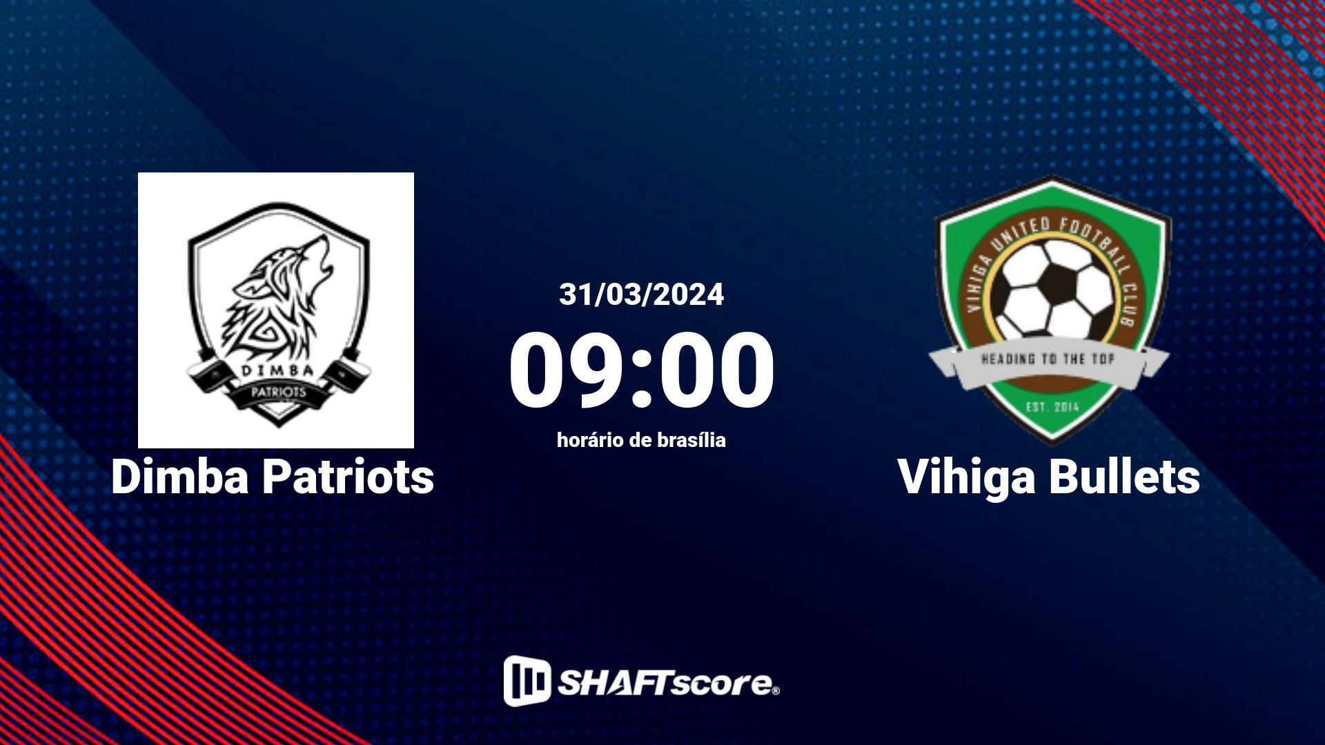Estatísticas do jogo Dimba Patriots vs Vihiga Bullets 29.03 20:00