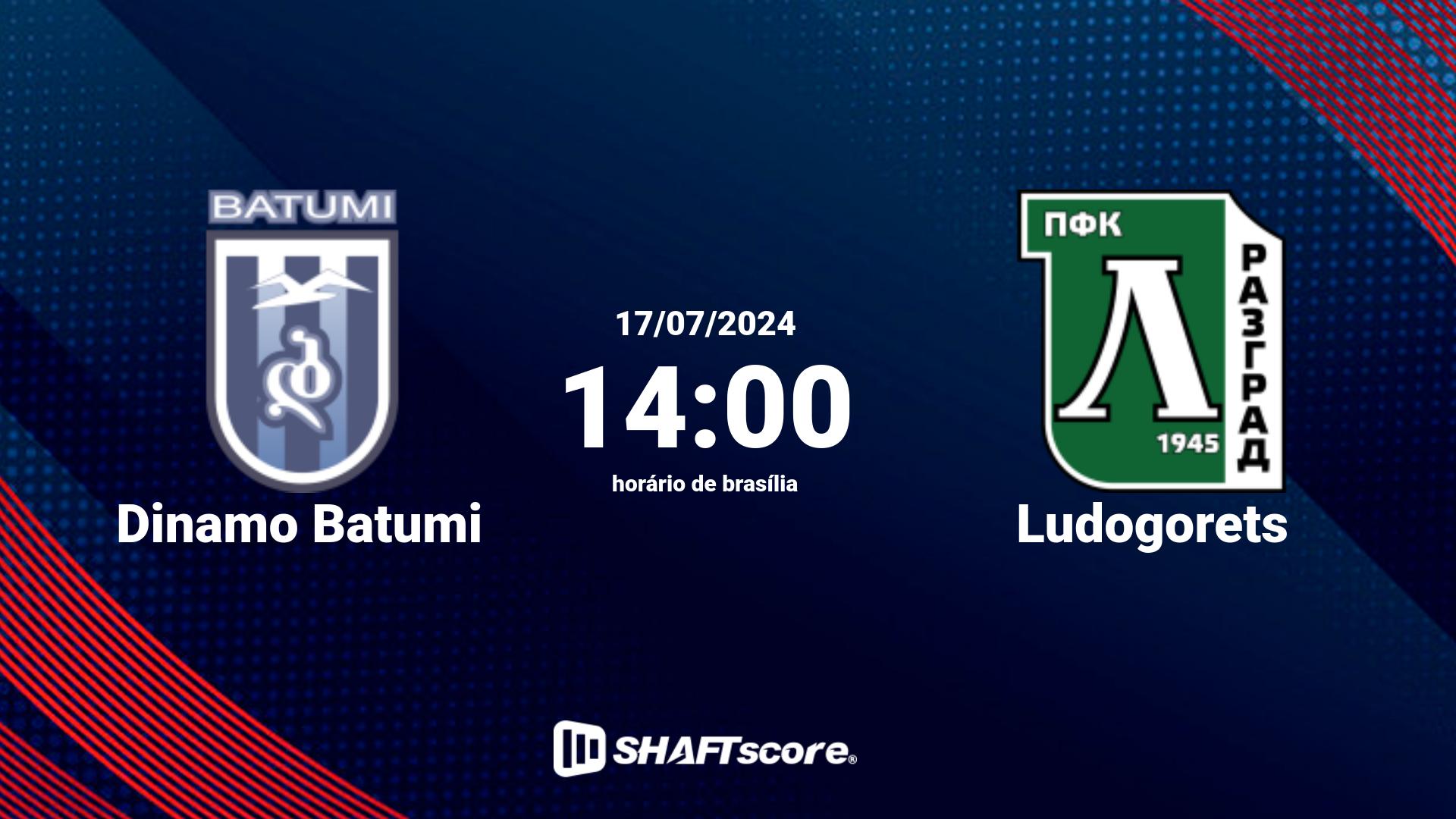 Estatísticas do jogo Dinamo Batumi vs Ludogorets 17.07 14:00