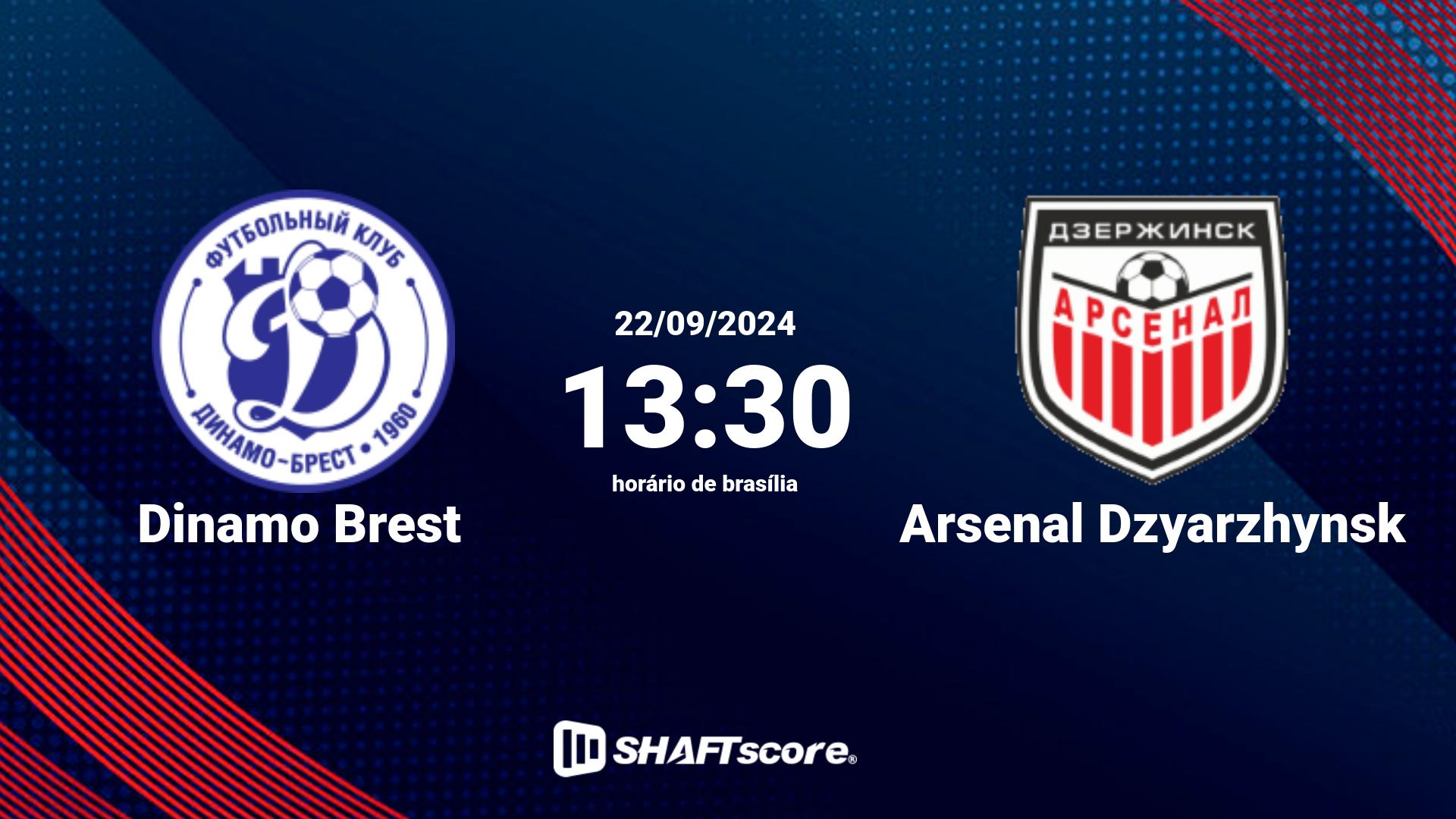 Estatísticas do jogo Dinamo Brest vs Arsenal Dzyarzhynsk 22.09 13:30