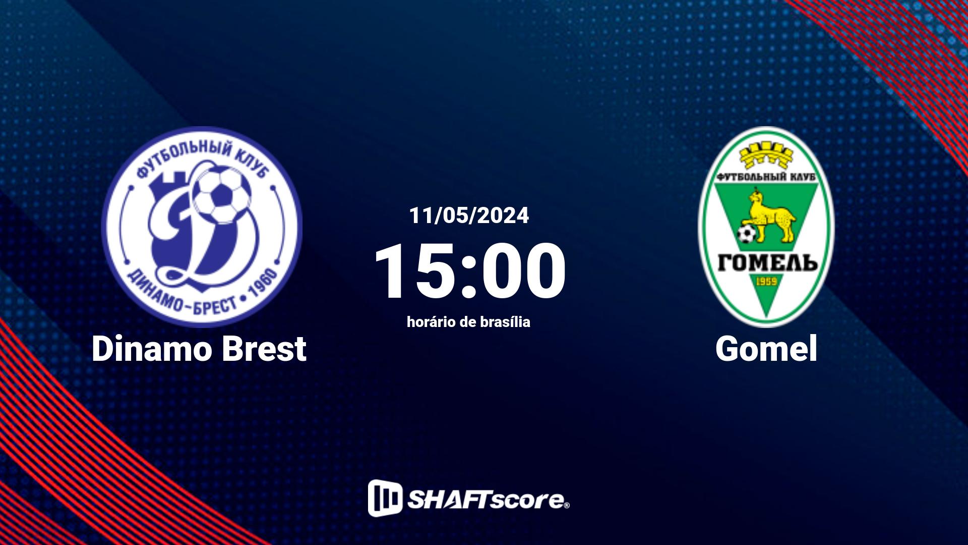 Estatísticas do jogo Dinamo Brest vs Gomel 11.05 15:00