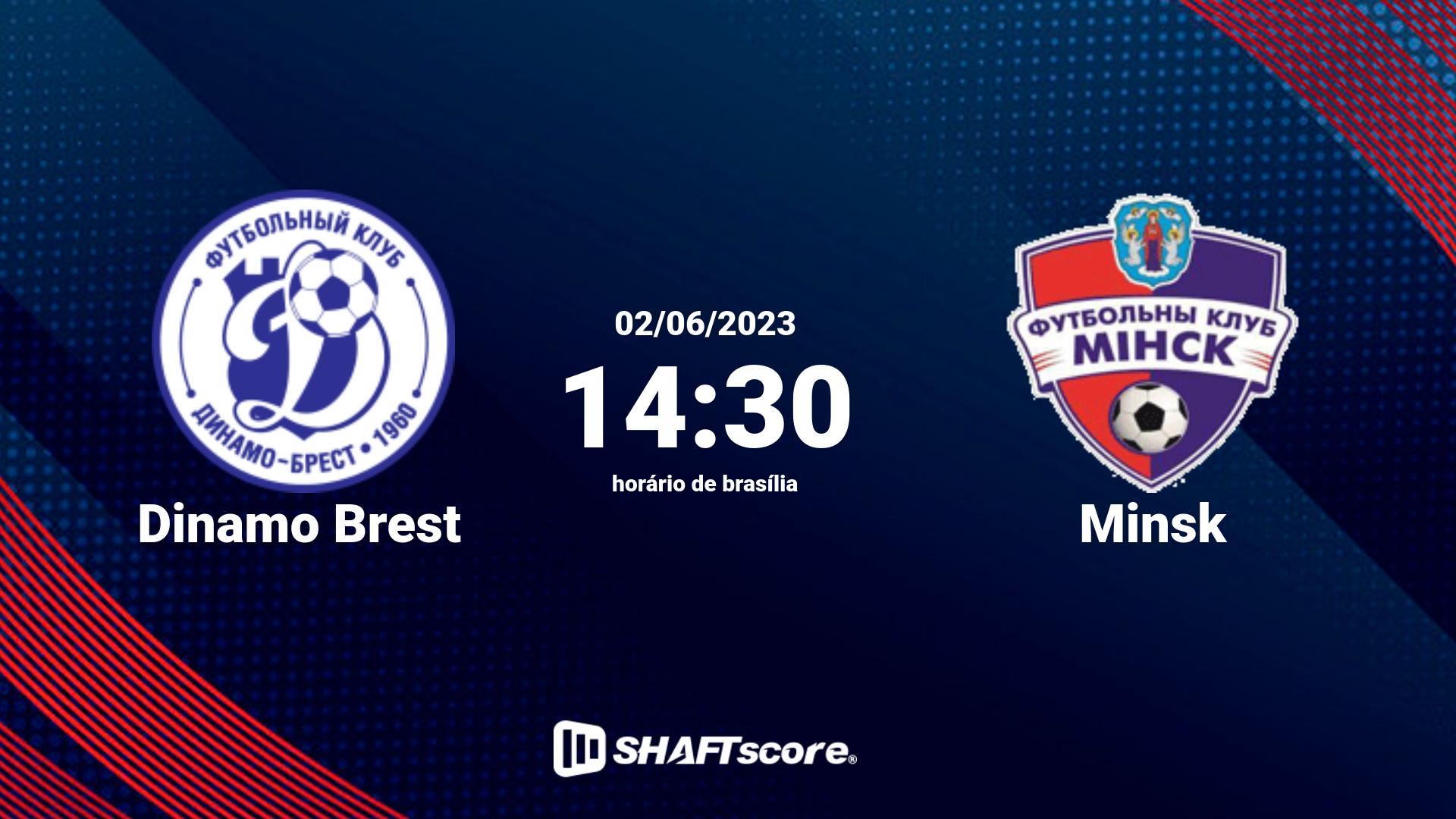 Estatísticas do jogo Dinamo Brest vs Minsk 02.06 14:30