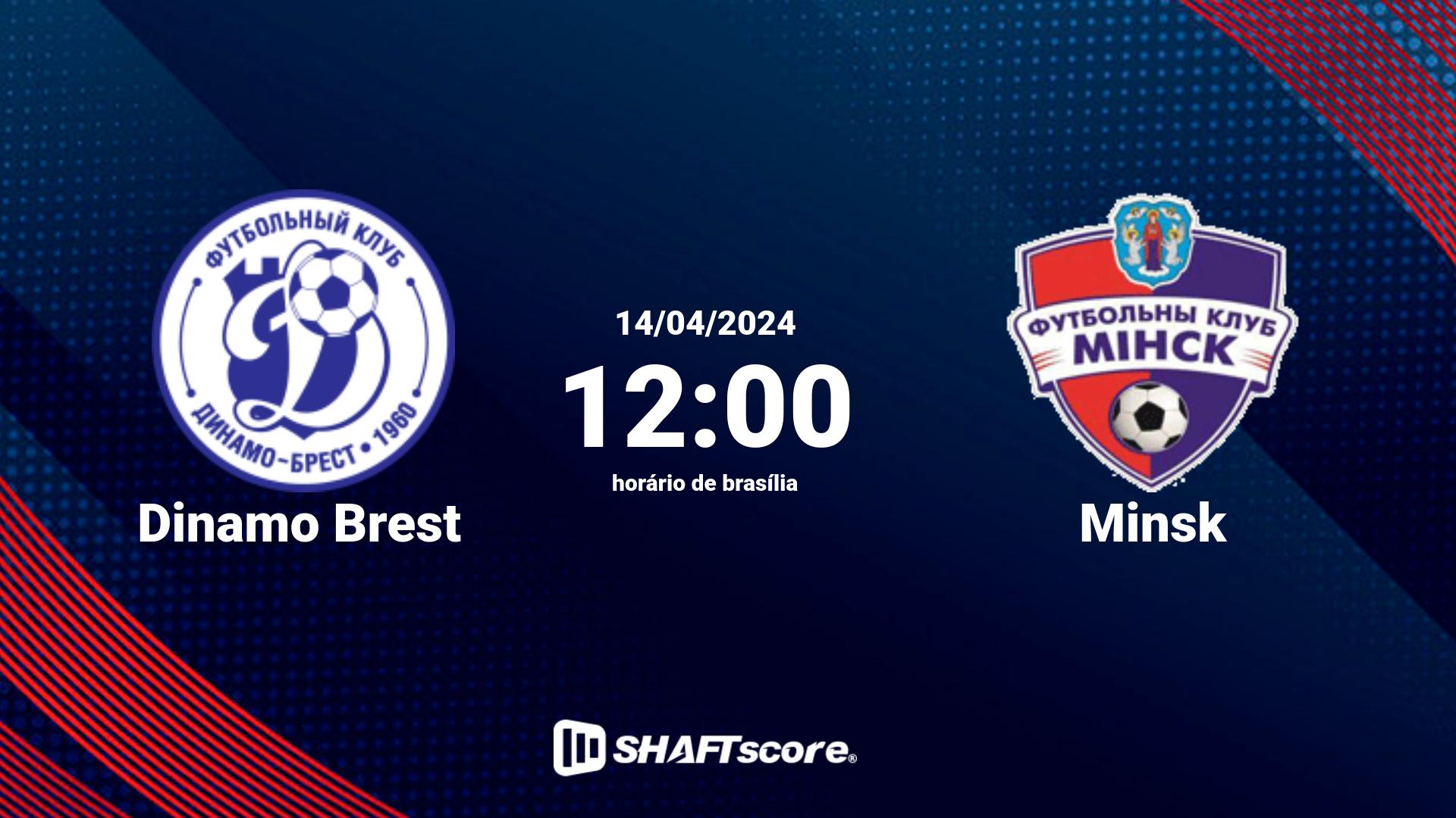 Estatísticas do jogo Dinamo Brest vs Minsk 14.04 12:00