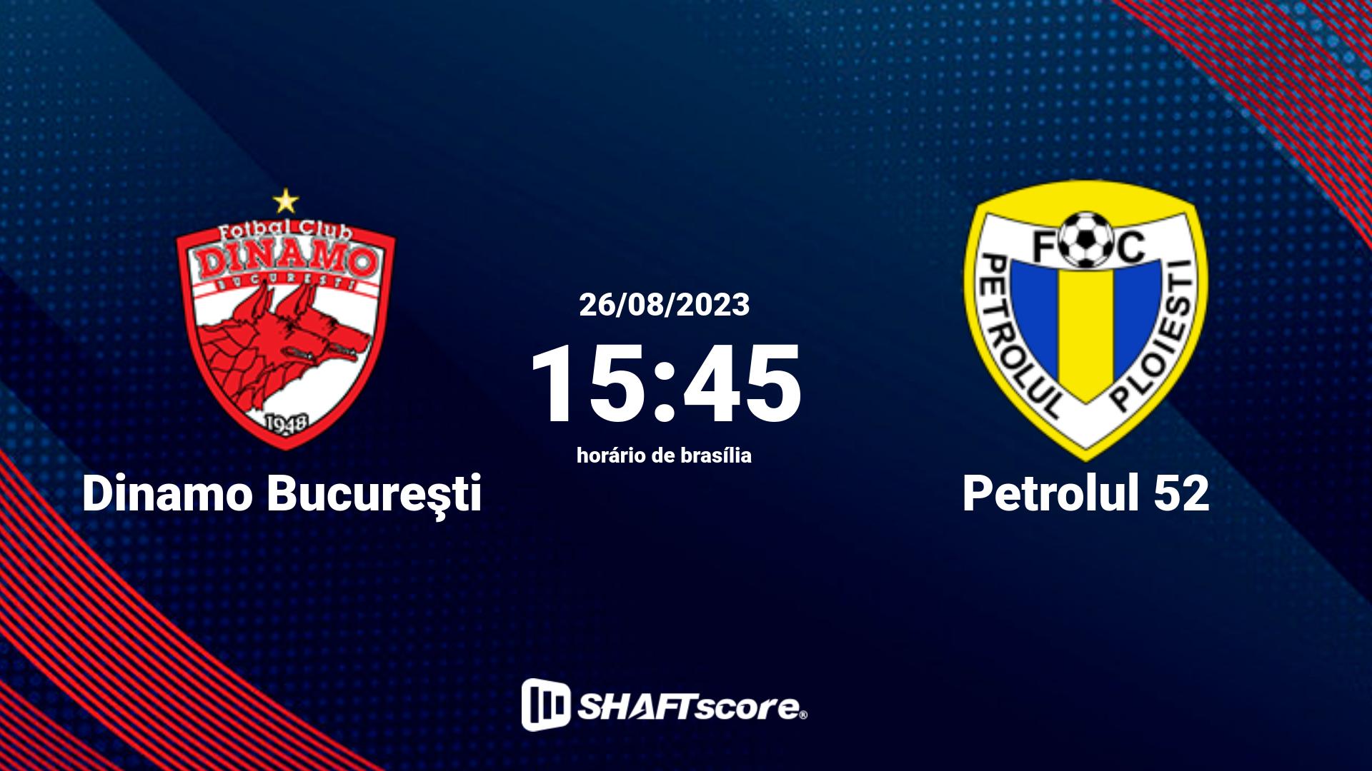 Estatísticas do jogo Dinamo Bucureşti vs Petrolul 52 26.08 15:45