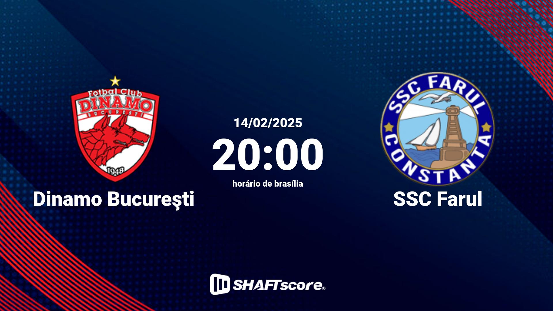 Estatísticas do jogo Dinamo Bucureşti vs SSC Farul 14.02 20:00