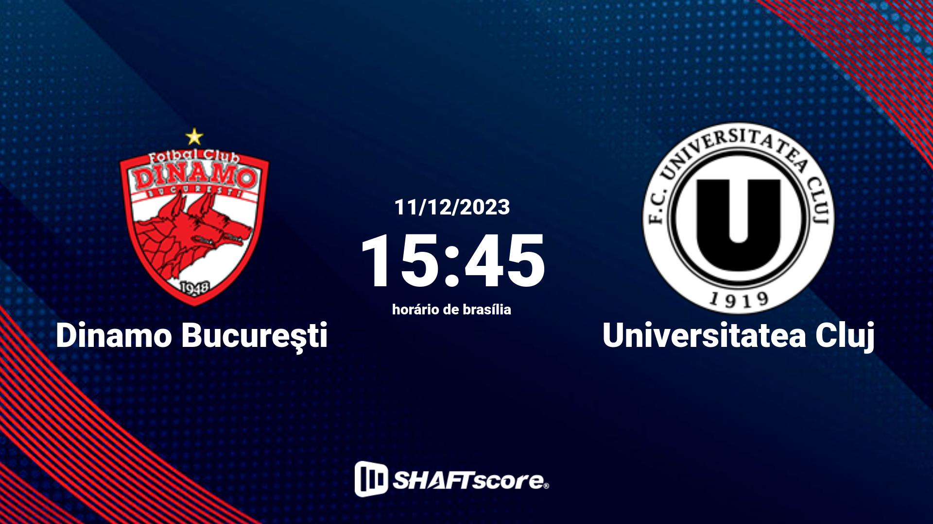 Estatísticas do jogo Dinamo Bucureşti vs Universitatea Cluj 11.12 15:45