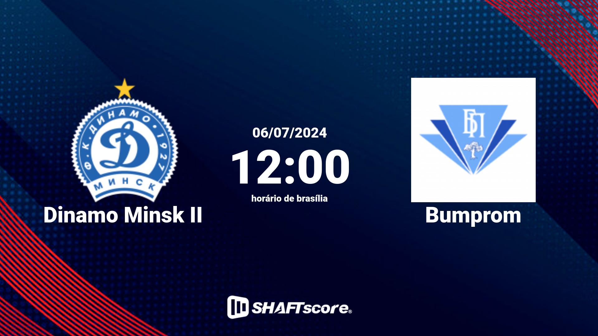 Estatísticas do jogo Dinamo Minsk II vs Bumprom 06.07 12:00