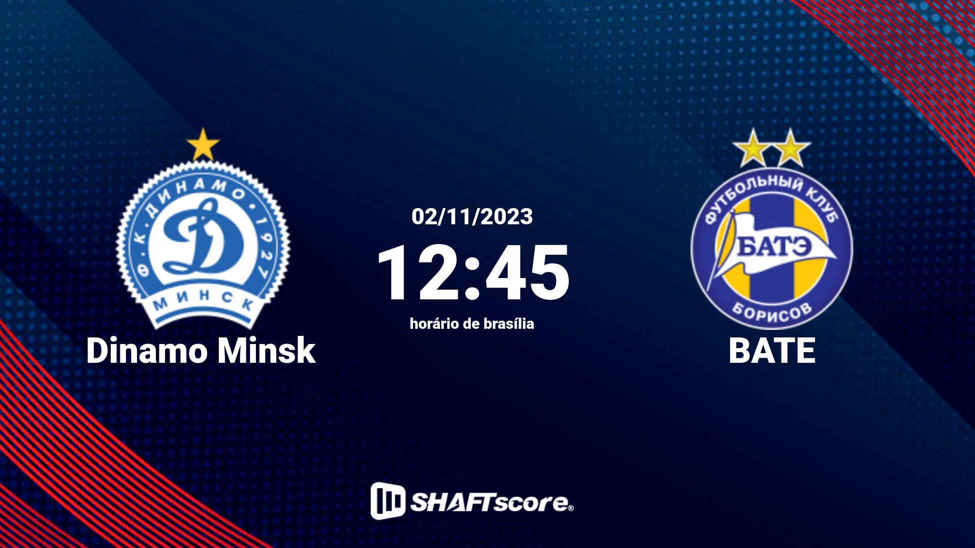 Estatísticas do jogo Dinamo Minsk vs BATE 02.11 12:45