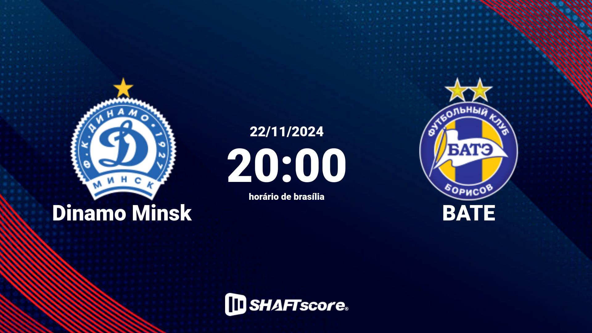 Estatísticas do jogo Dinamo Minsk vs BATE 22.11 20:00