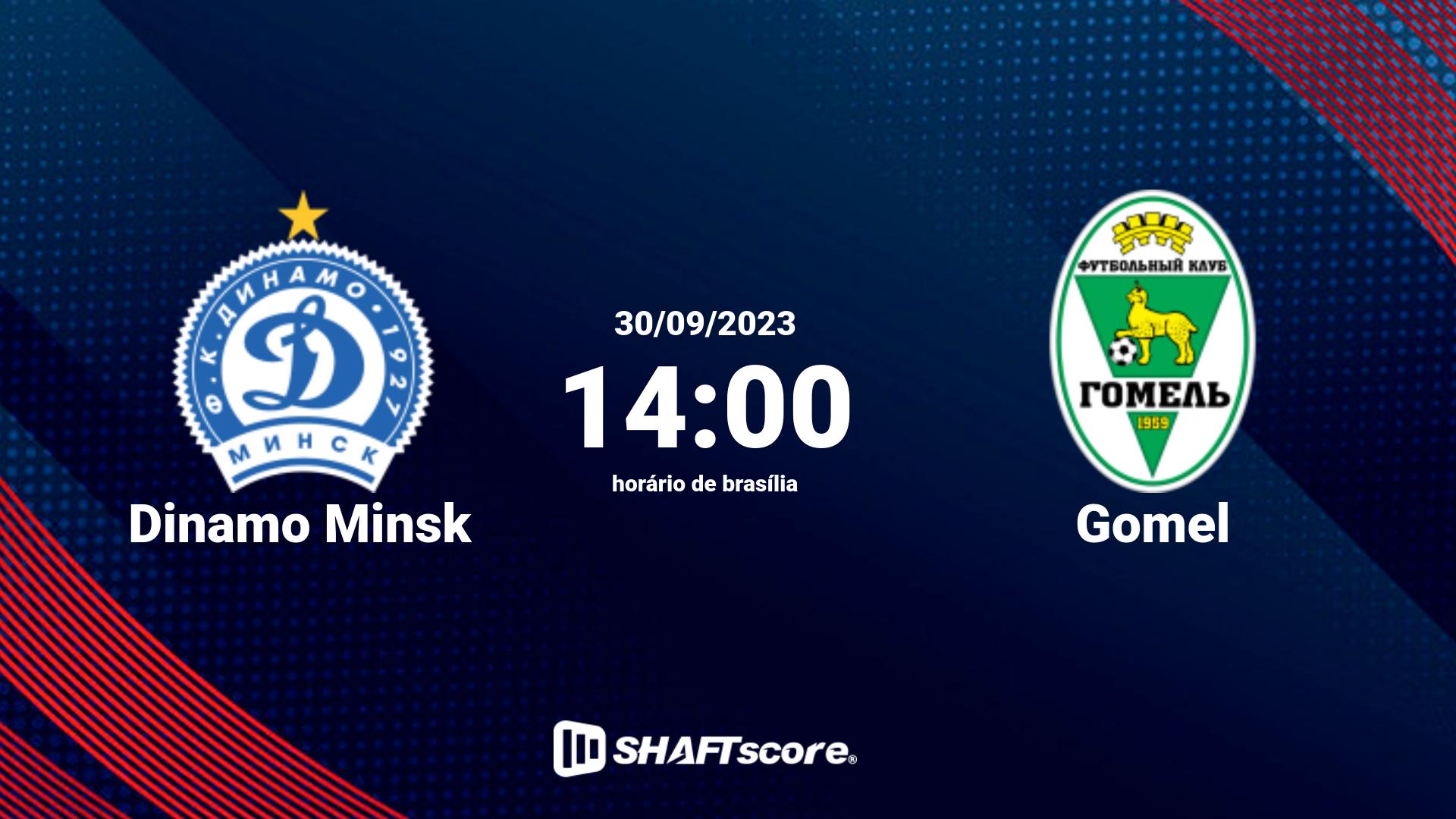 Estatísticas do jogo Dinamo Minsk vs Gomel 30.09 14:00