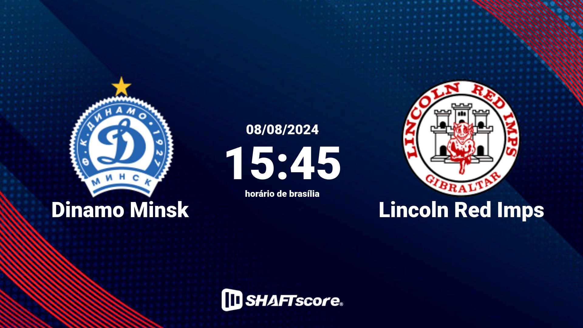 Estatísticas do jogo Dinamo Minsk vs Lincoln Red Imps 08.08 15:45