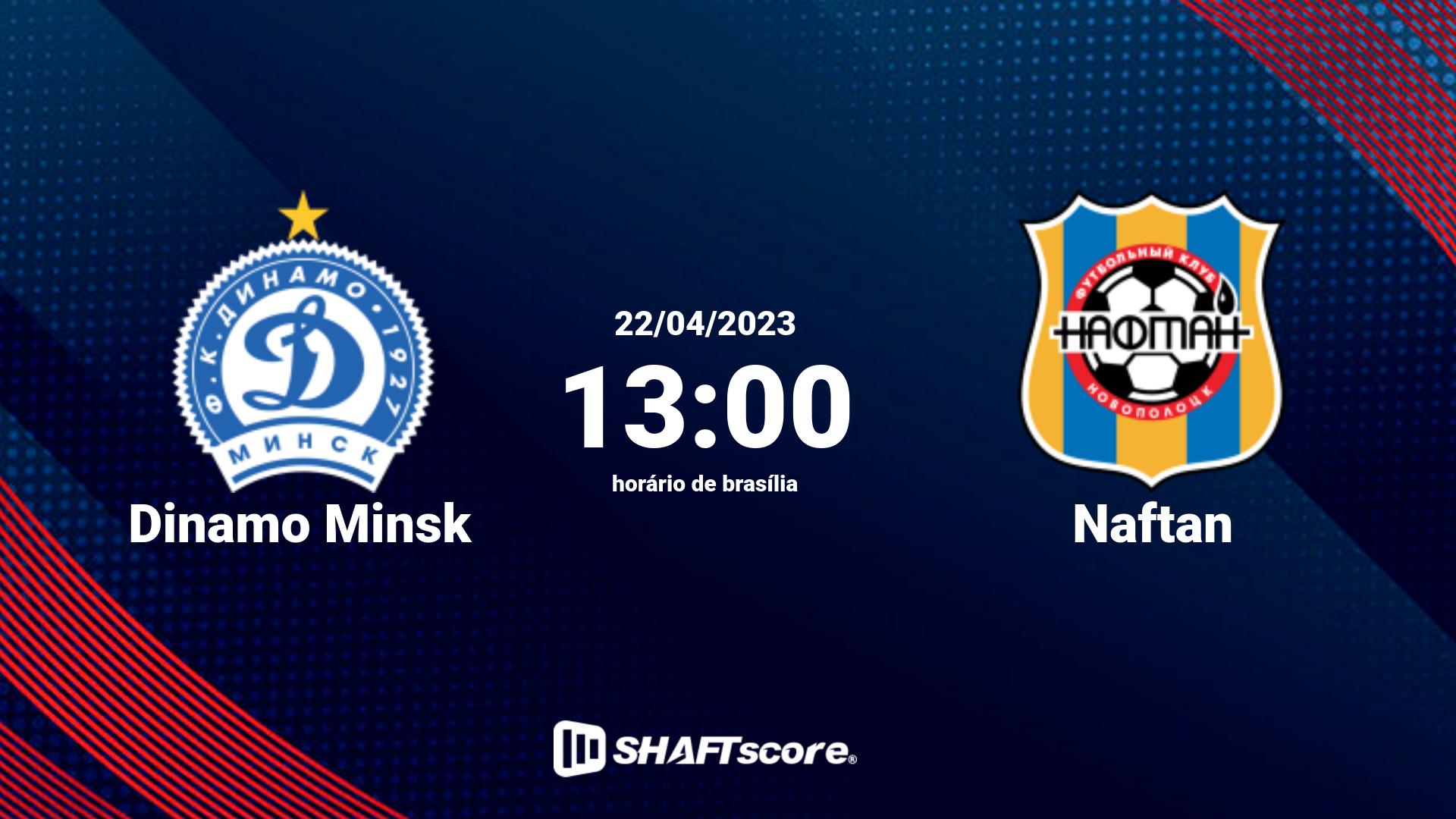 Estatísticas do jogo Dinamo Minsk vs Naftan 22.04 13:00