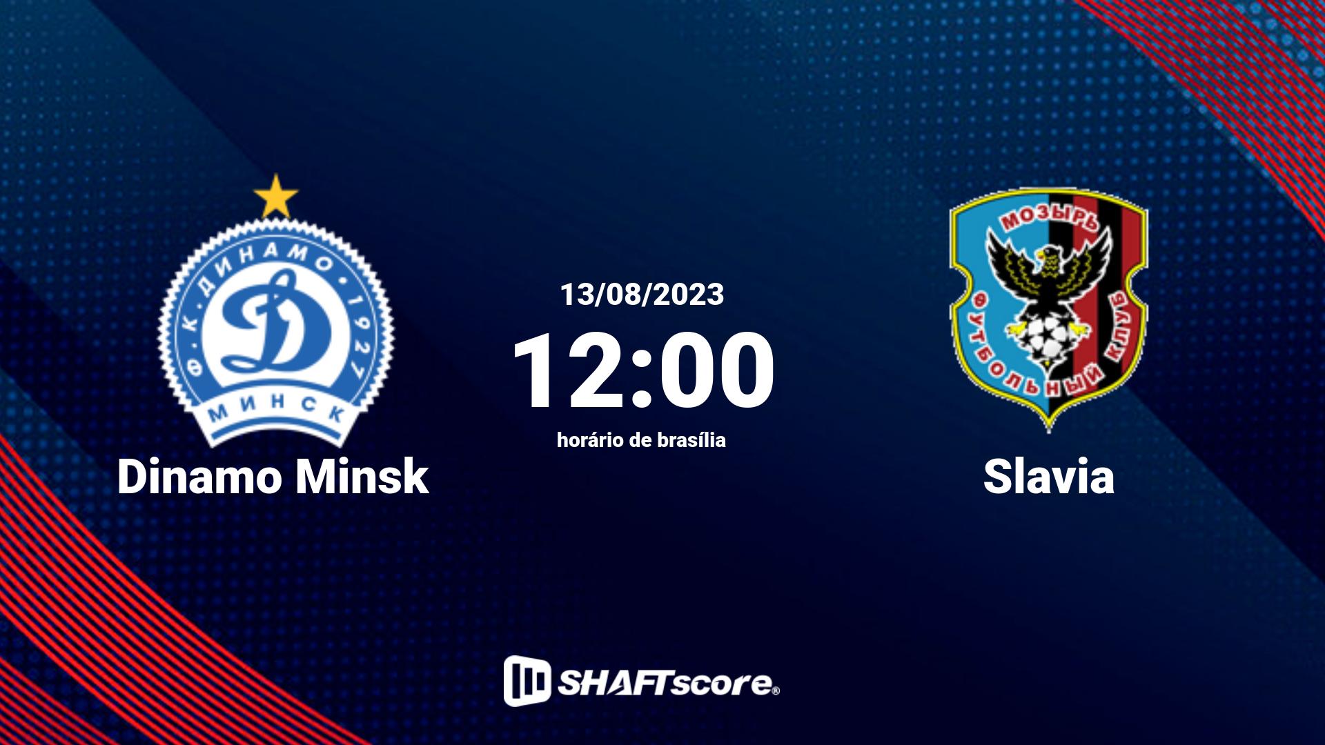 Estatísticas do jogo Dinamo Minsk vs Slavia 13.08 12:00