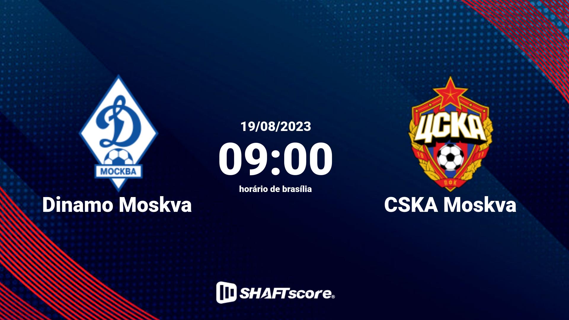 Estatísticas do jogo Dinamo Moskva vs CSKA Moskva 19.08 09:00