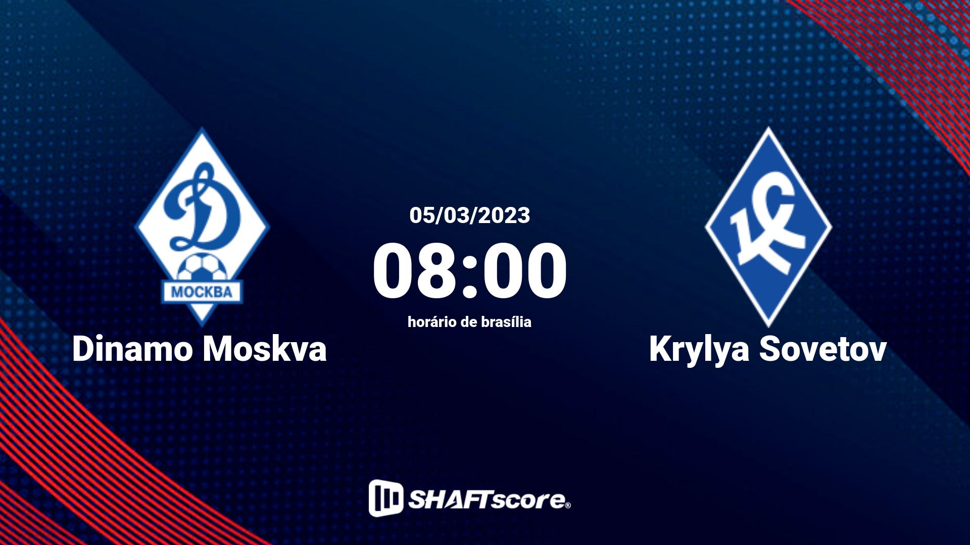 Estatísticas do jogo Dinamo Moskva vs Krylya Sovetov 05.03 08:00