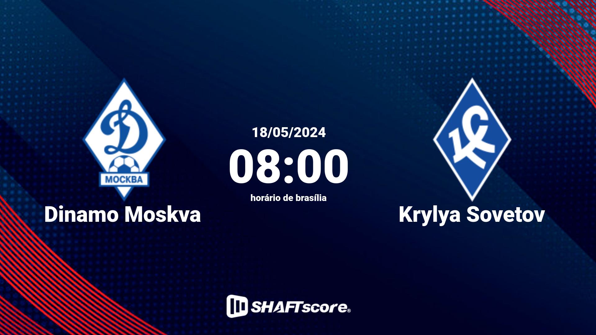 Estatísticas do jogo Dinamo Moskva vs Krylya Sovetov 18.05 08:00