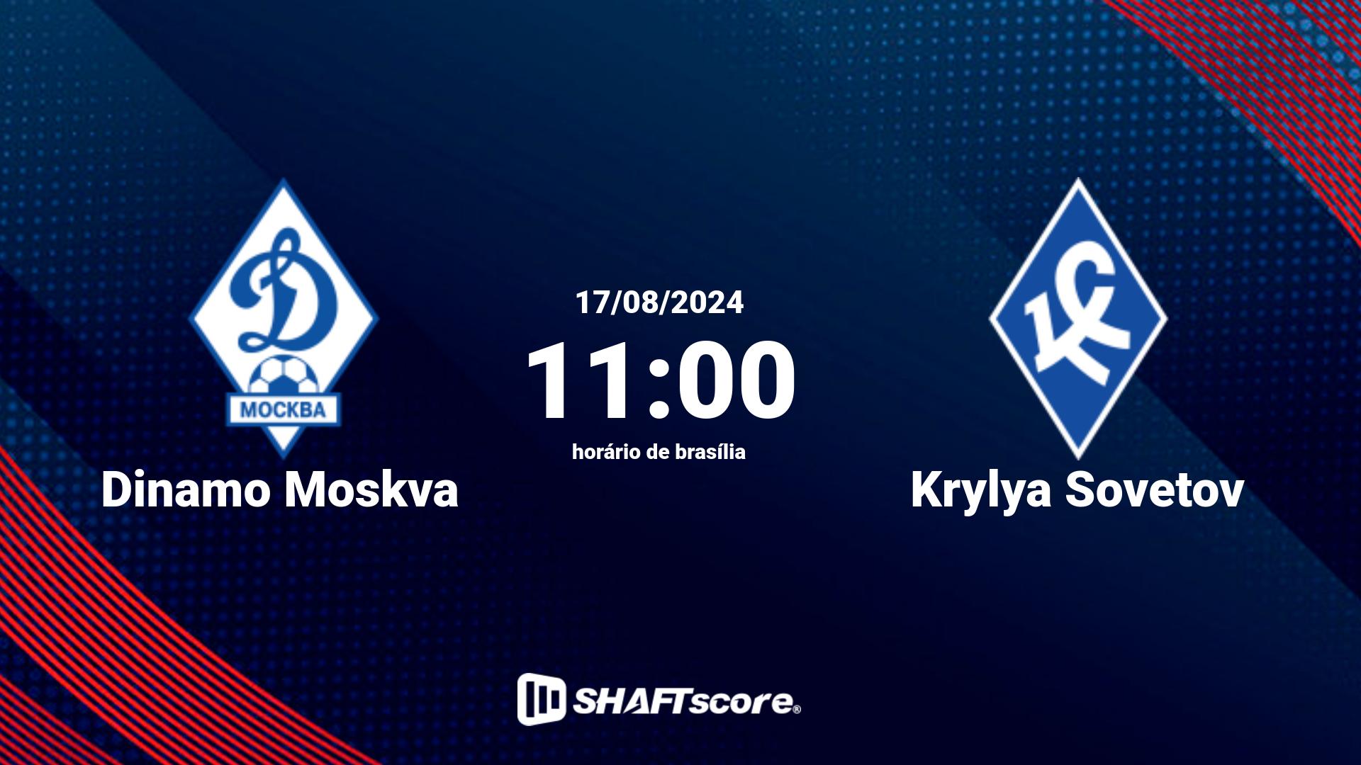 Estatísticas do jogo Dinamo Moskva vs Krylya Sovetov 17.08 11:00