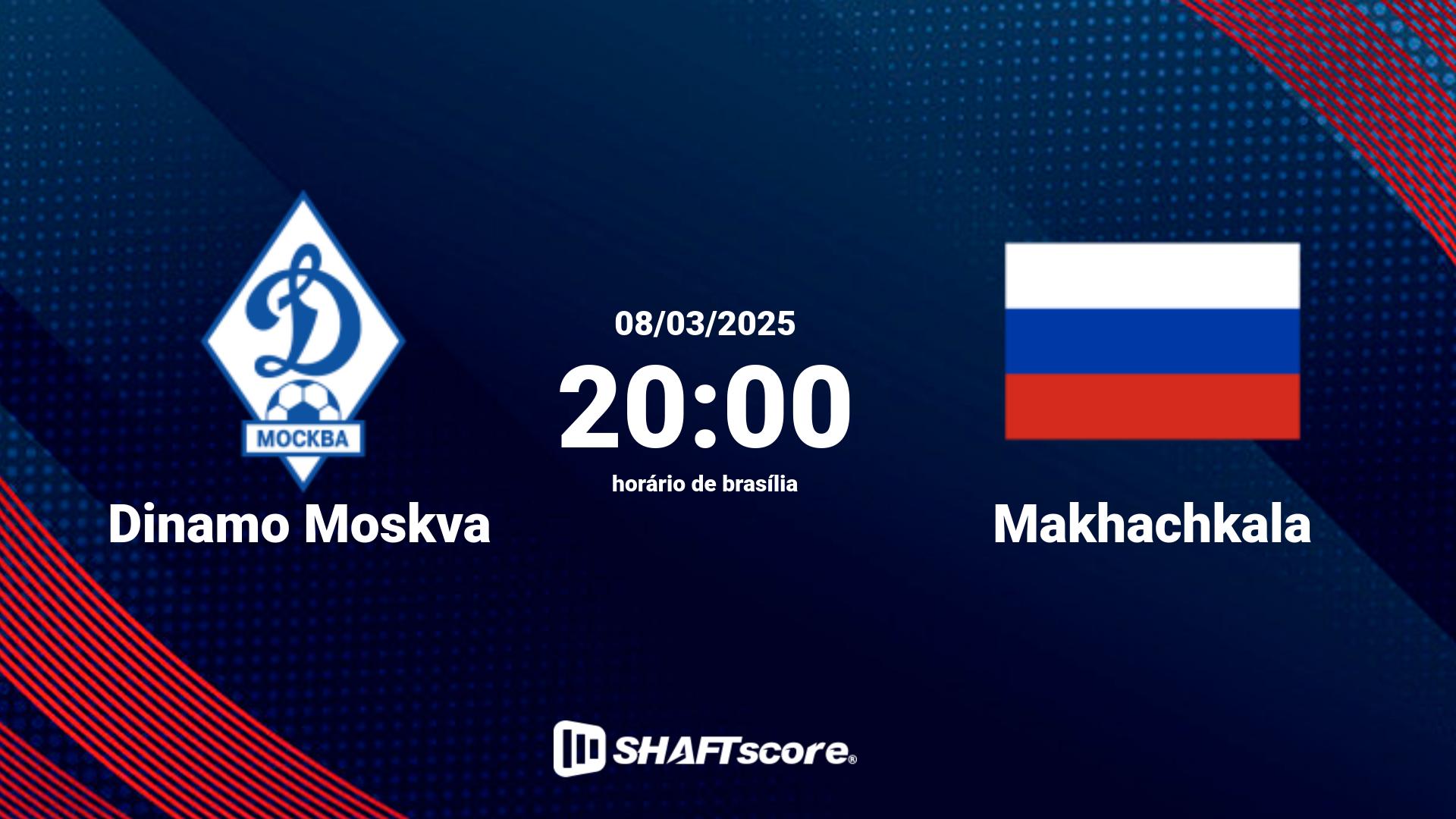 Estatísticas do jogo Dinamo Moskva vs Makhachkala 08.03 20:00