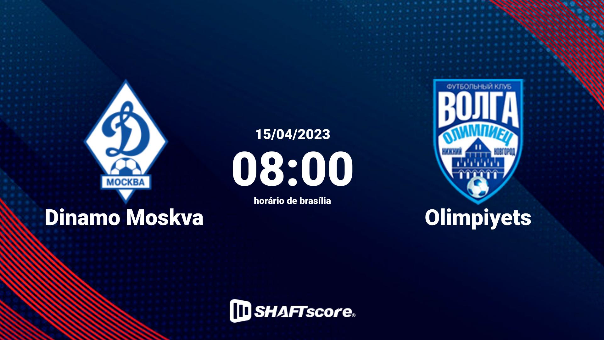 Estatísticas do jogo Dinamo Moskva vs Olimpiyets 15.04 08:00